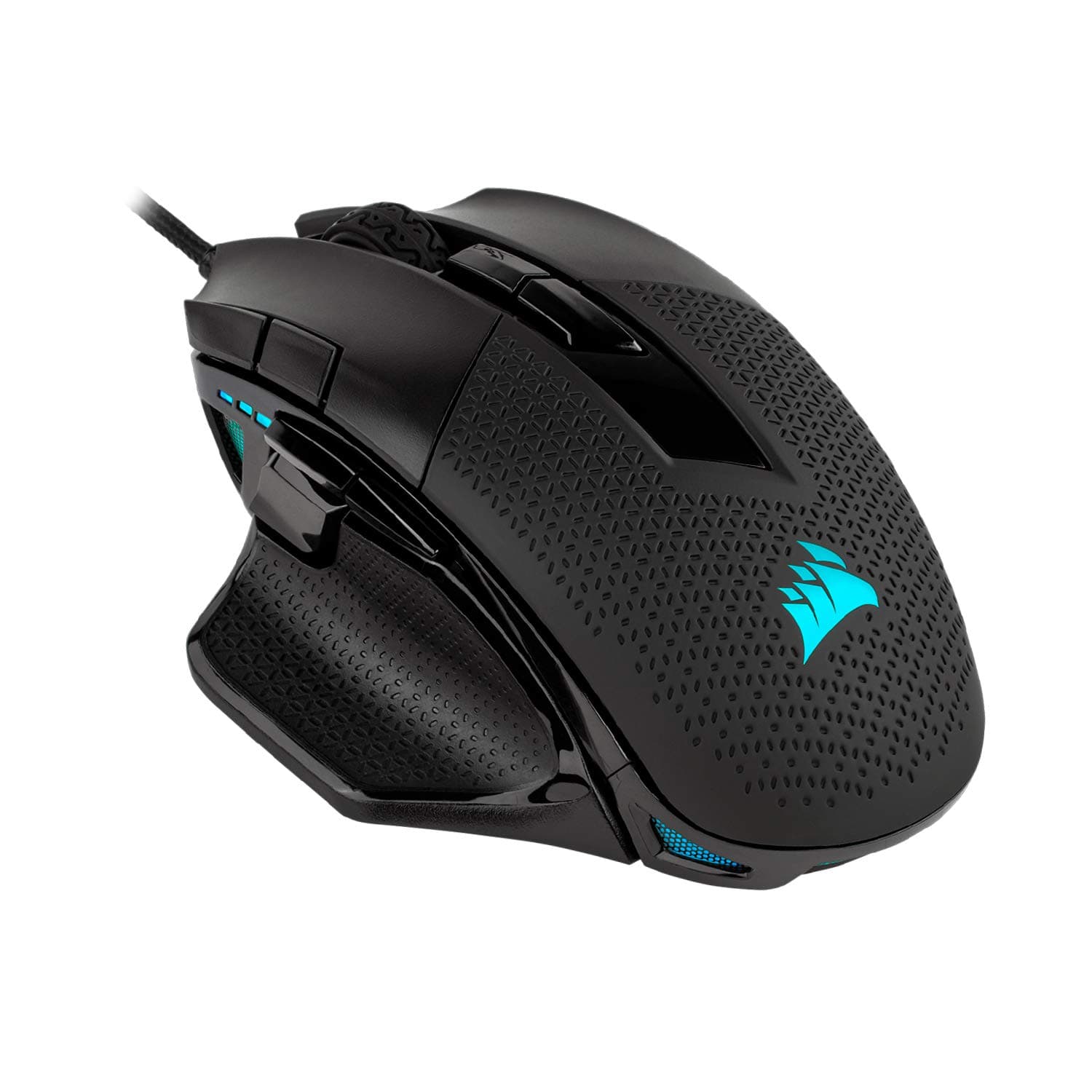 NIGHTSWORD RGB Gaming Mouse for FPS, MOBA - 18,000 DPI - 10 Programmable Buttons - Weight System - iCUE Compatible - Black