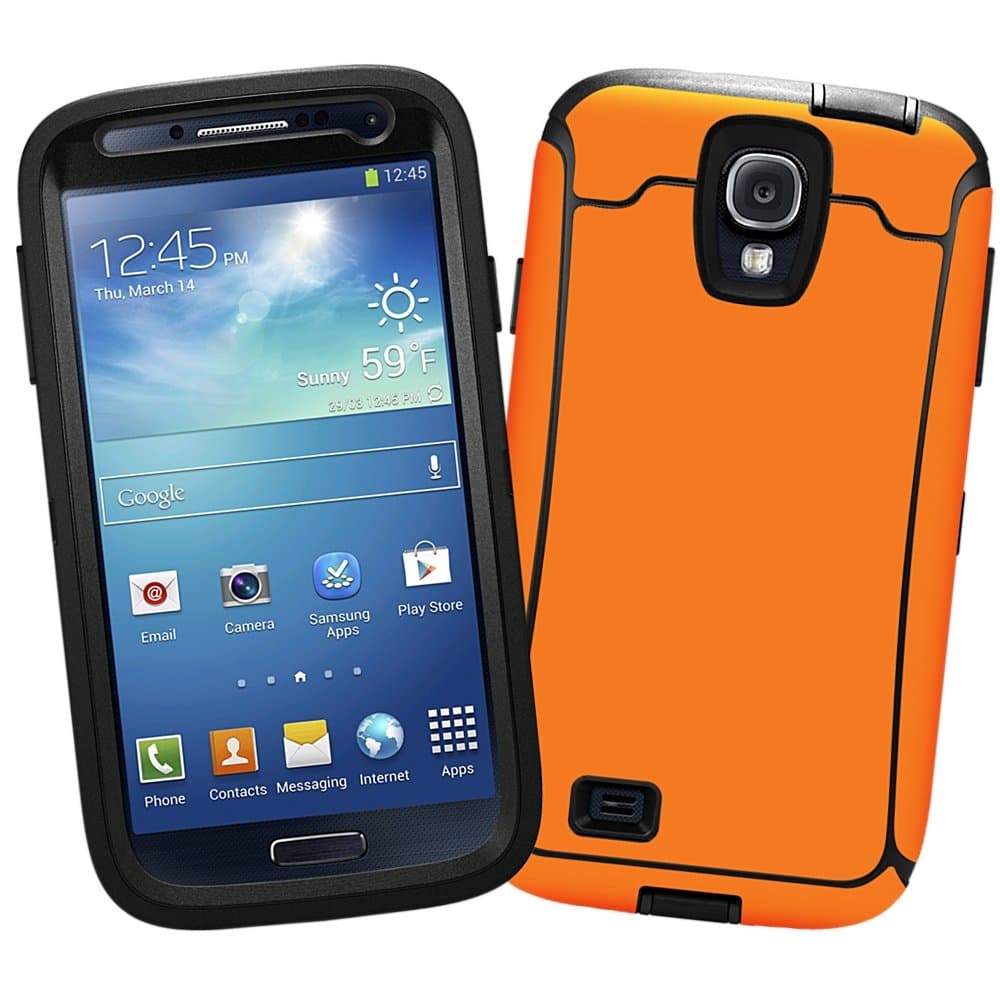 Orange "Protective Decal Skin" for OtterBox Defender Samsung Galaxy S4 Case