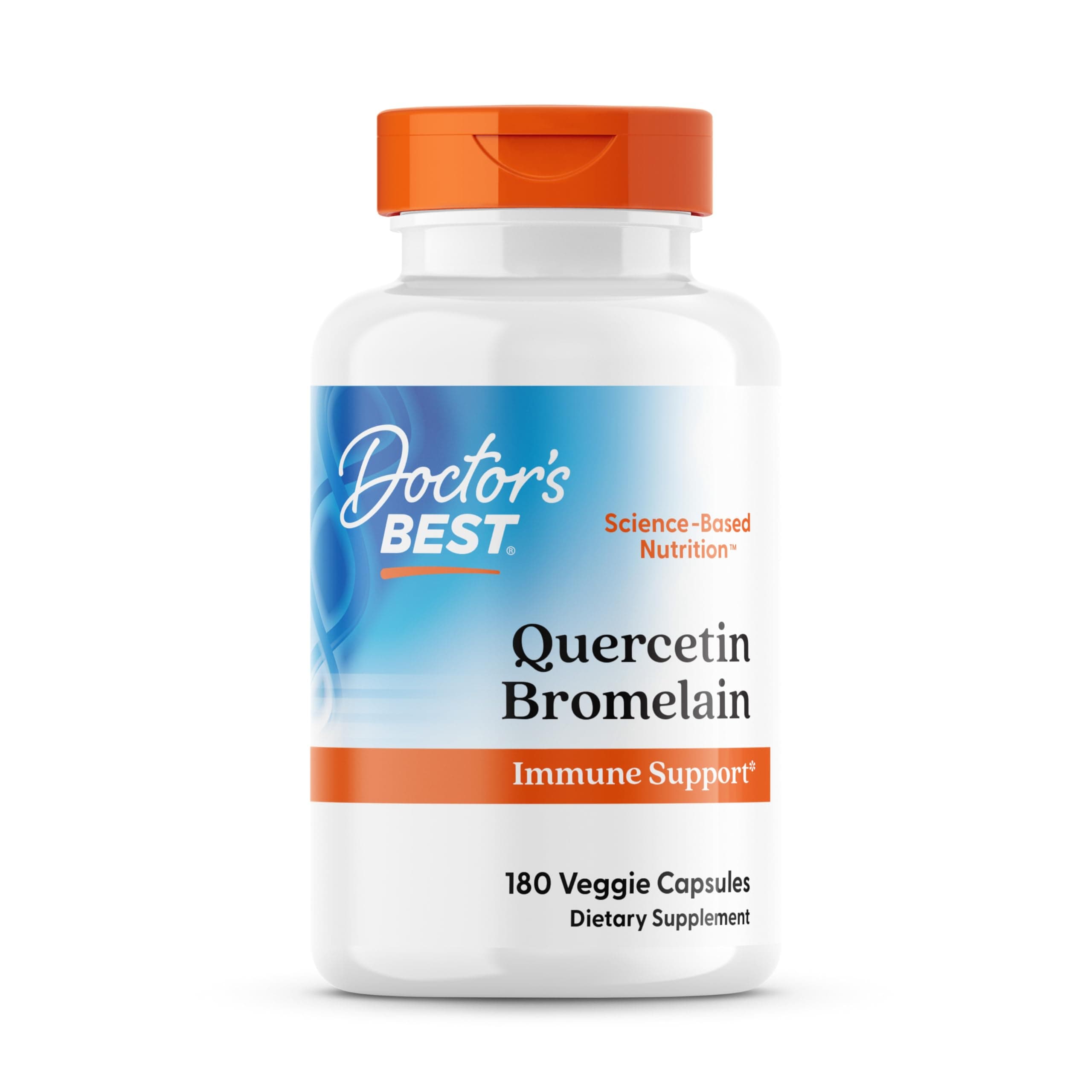 Doctor's Best Quercetin Bromelain, Immunity Support Capsule, Heart, Joint & Healthy Respiratory System, Non-GMO, Vegan, Gluten Free, Soy Free,180 VC