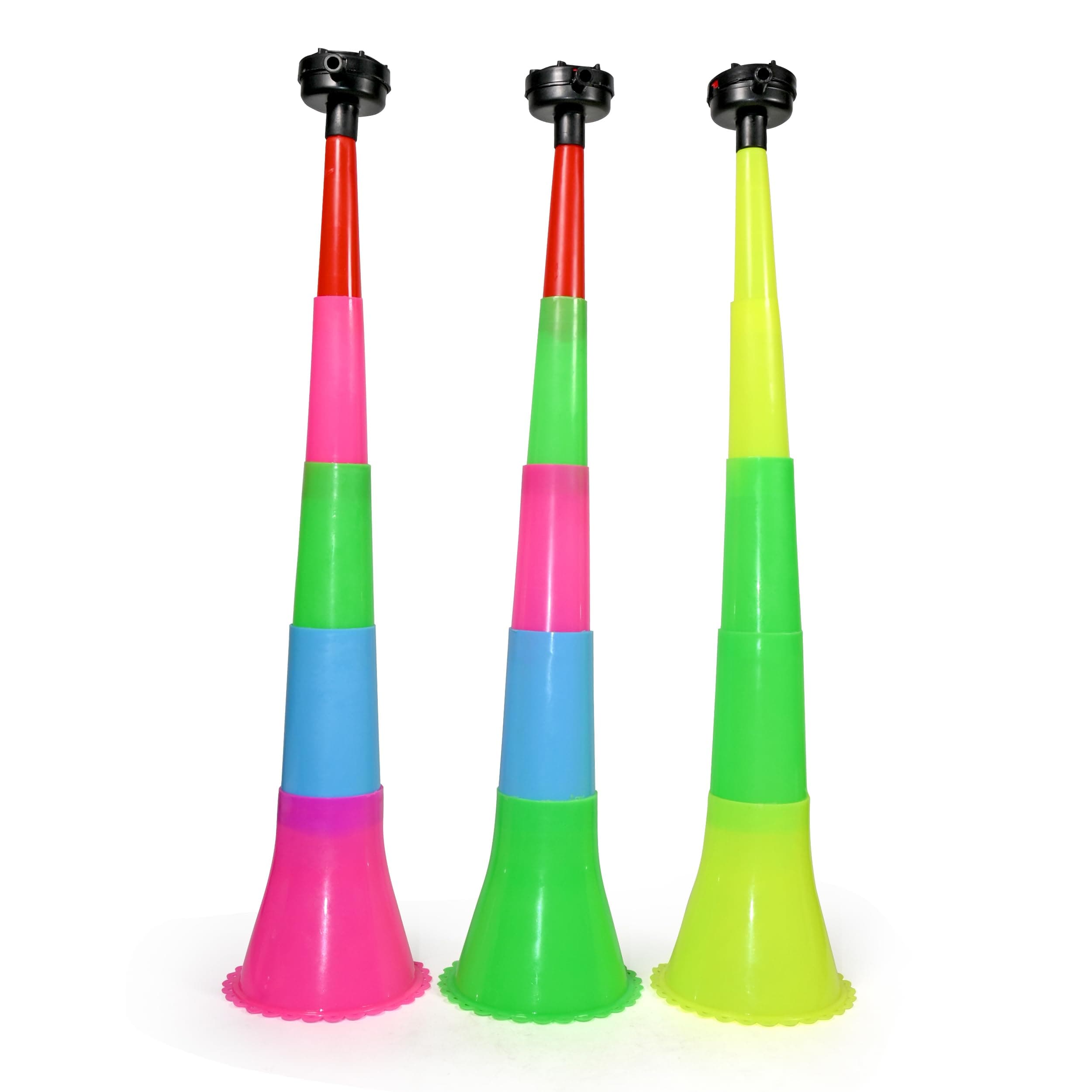 Noisemaker Trumpet Stadium Cheering Horns Vuvuzela 5 Level Horn (Set of 3)