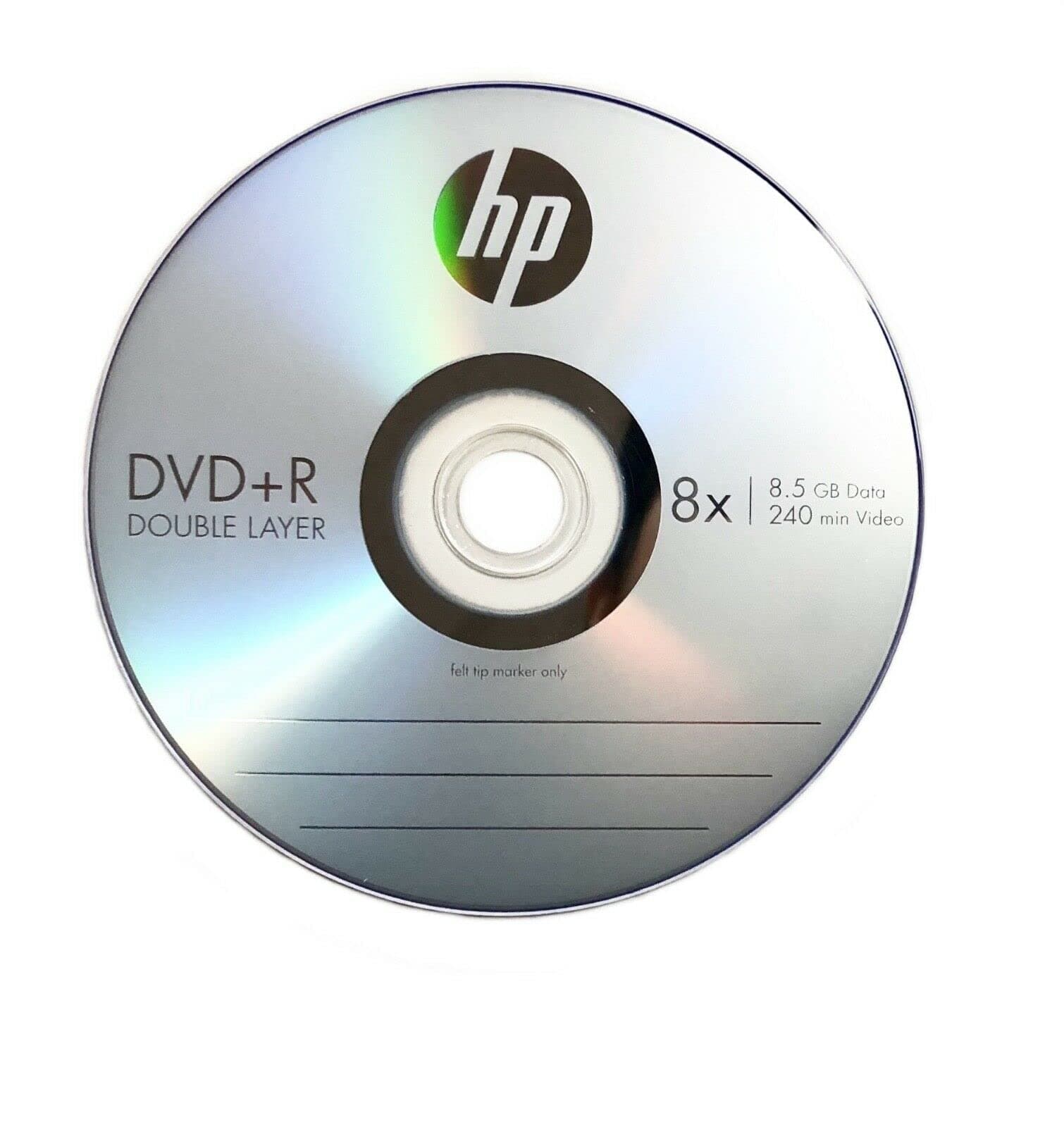 HP 8.5GB DVD+R DL Dual Layer 8X Speed Spindle Cakebox (Pack of 10)