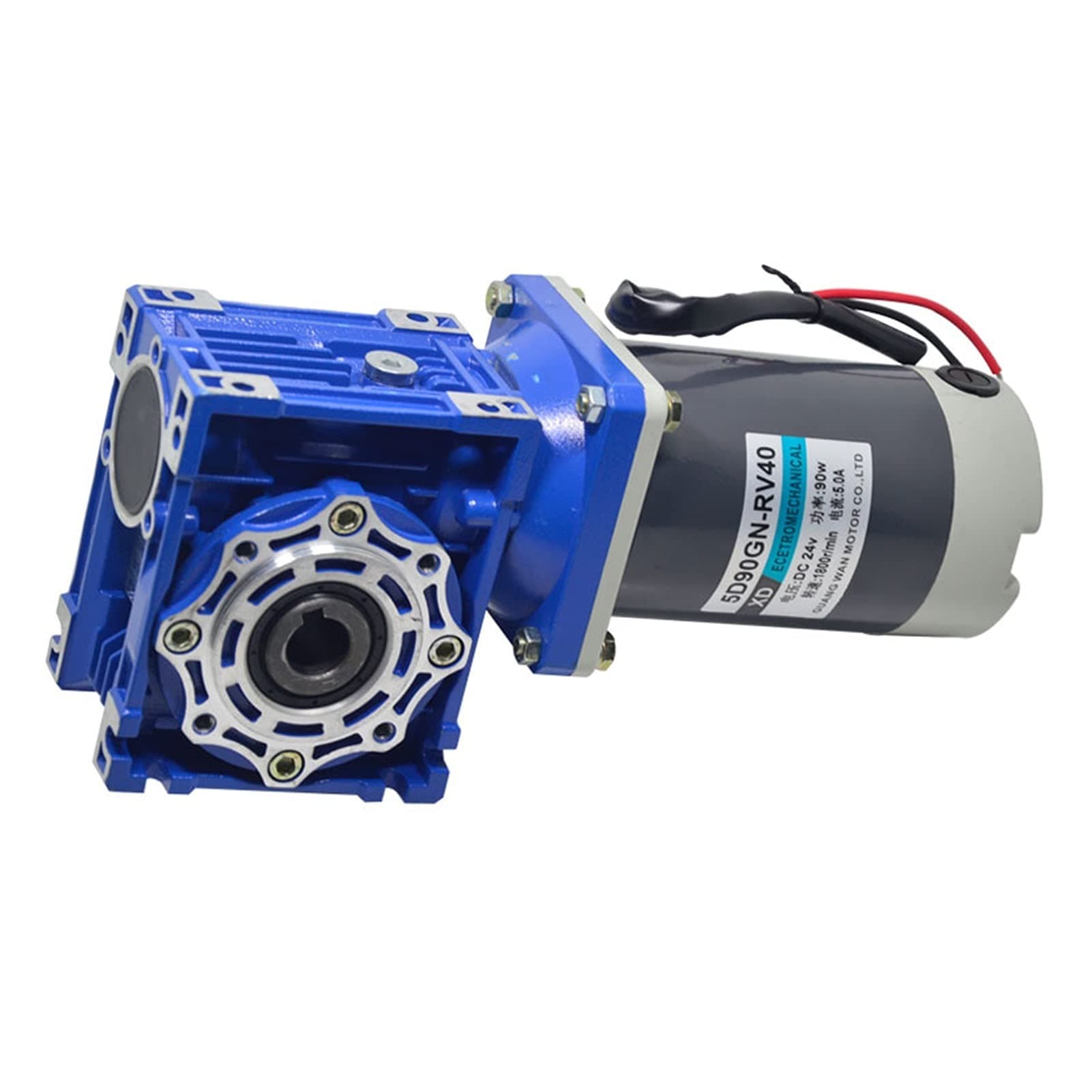NUODI Electric Motor RV30 / RV40 DC 12V / 24V 90W Worm Gear Motor With Self-locking High Torque Metal Gear Reducer CW/CCW 21-420RPM (Speed(RPM) : 42 RPM, Voltage(V) : DC 24V (RV30))