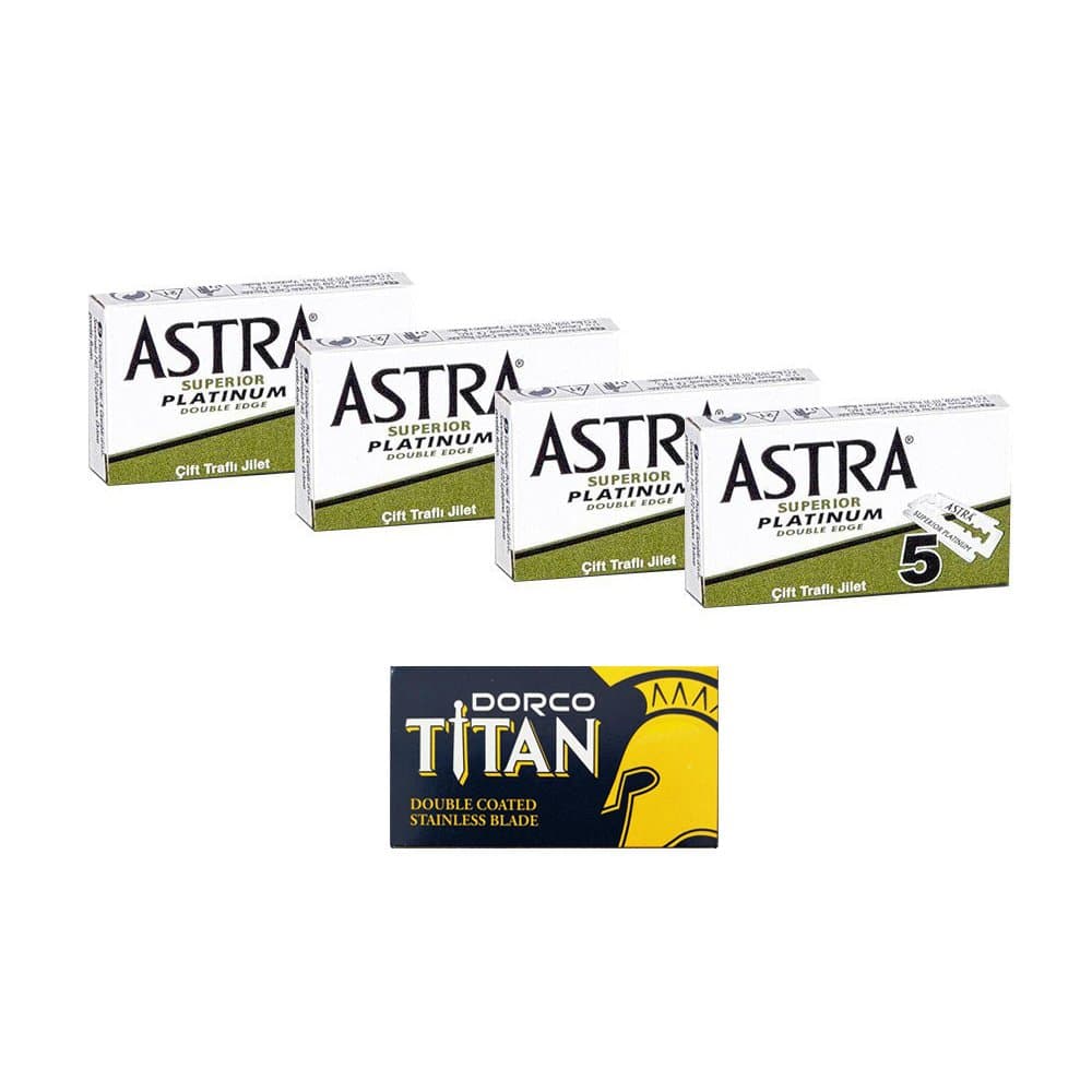 Astra 20 Superior Platinum Razor Blades + 1 Dorco Titan