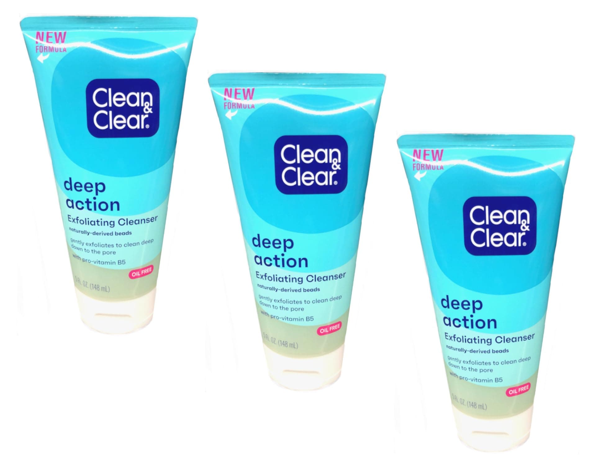 Clean & ClearDeep Action Exfoliating Scrub Oil-Free, 5 Ounce (Pack of 3)