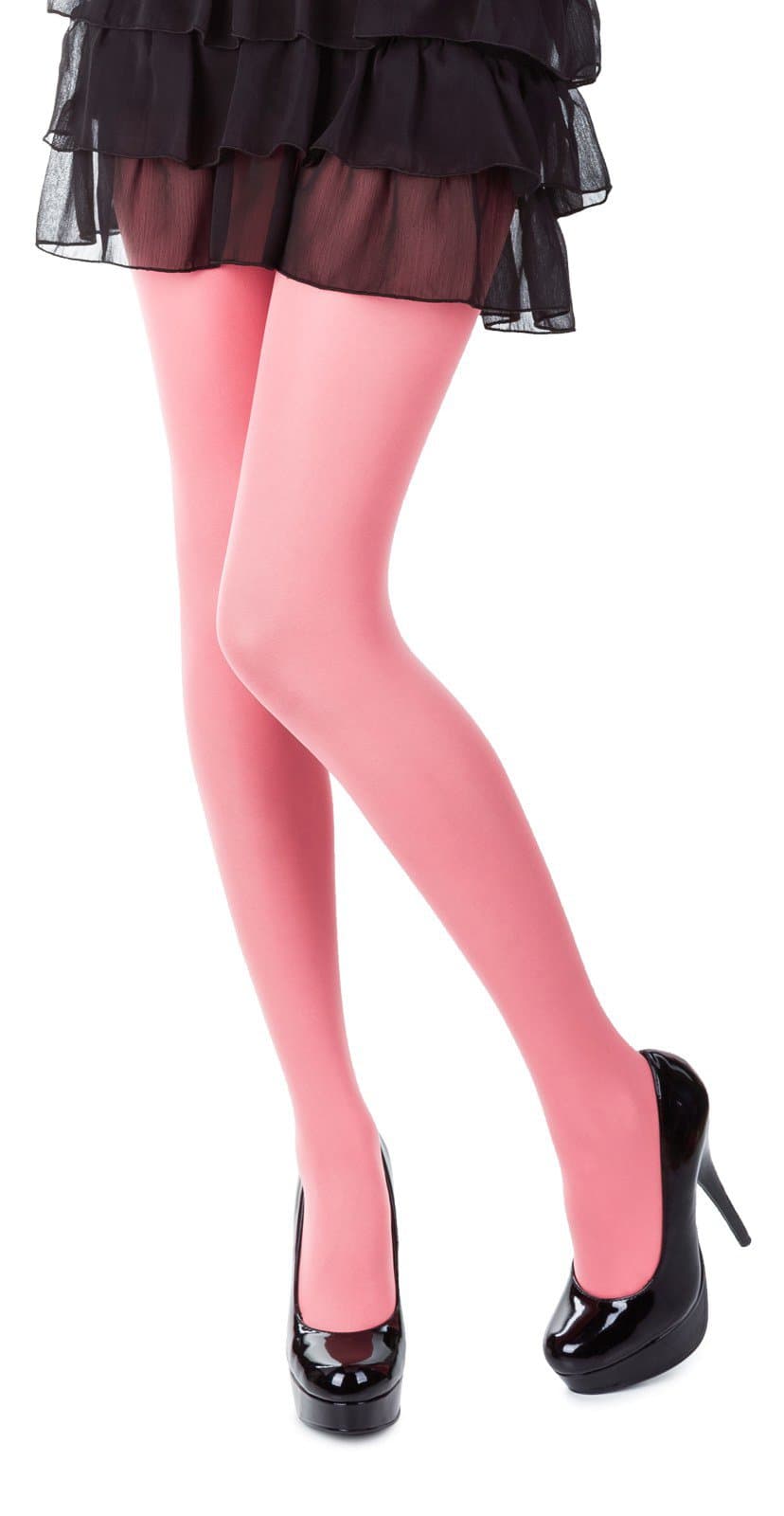 Opaque Tights Choose From 25 Fashionable Colours,40 Denier, Sizes S-XL (Medium, Coral)