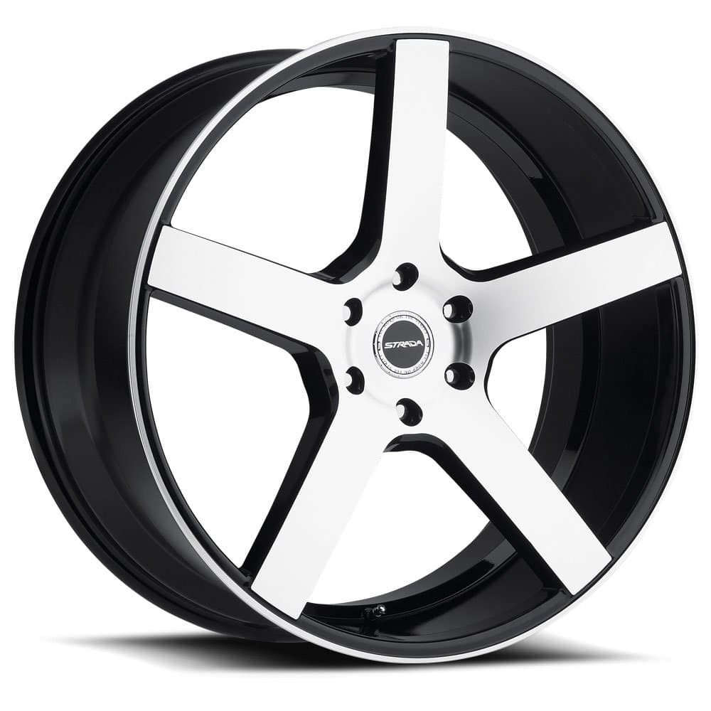 20" Inch Strada Perfetto Black Machine Wheels Rims Only | Set of 4 | Fits Audi Mercedes BMW Infiniti Dodge Cadillac Chevy Ford Lexus Tesla Nissan Hyundai