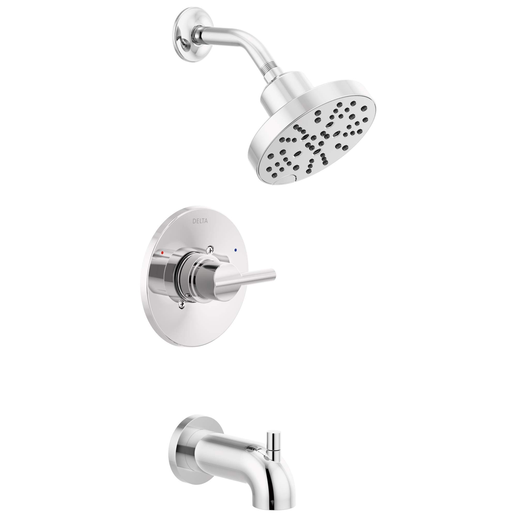 Nicoli 14 Series H2Okinetic Bathtub and Shower Faucet Set, Chrome Shower Head and Handle Set, Valve Trim Kit, Chrome 144749 (Valve Included)