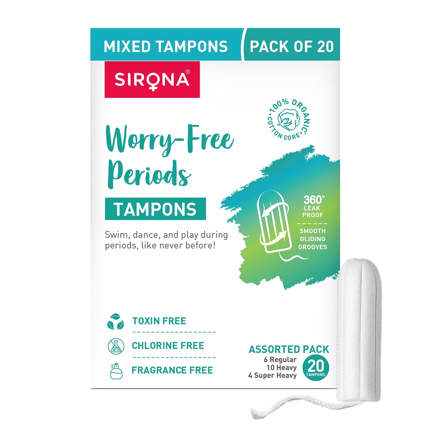 Sirona Tampons Mix Flow with Applicator - 8 Pieces