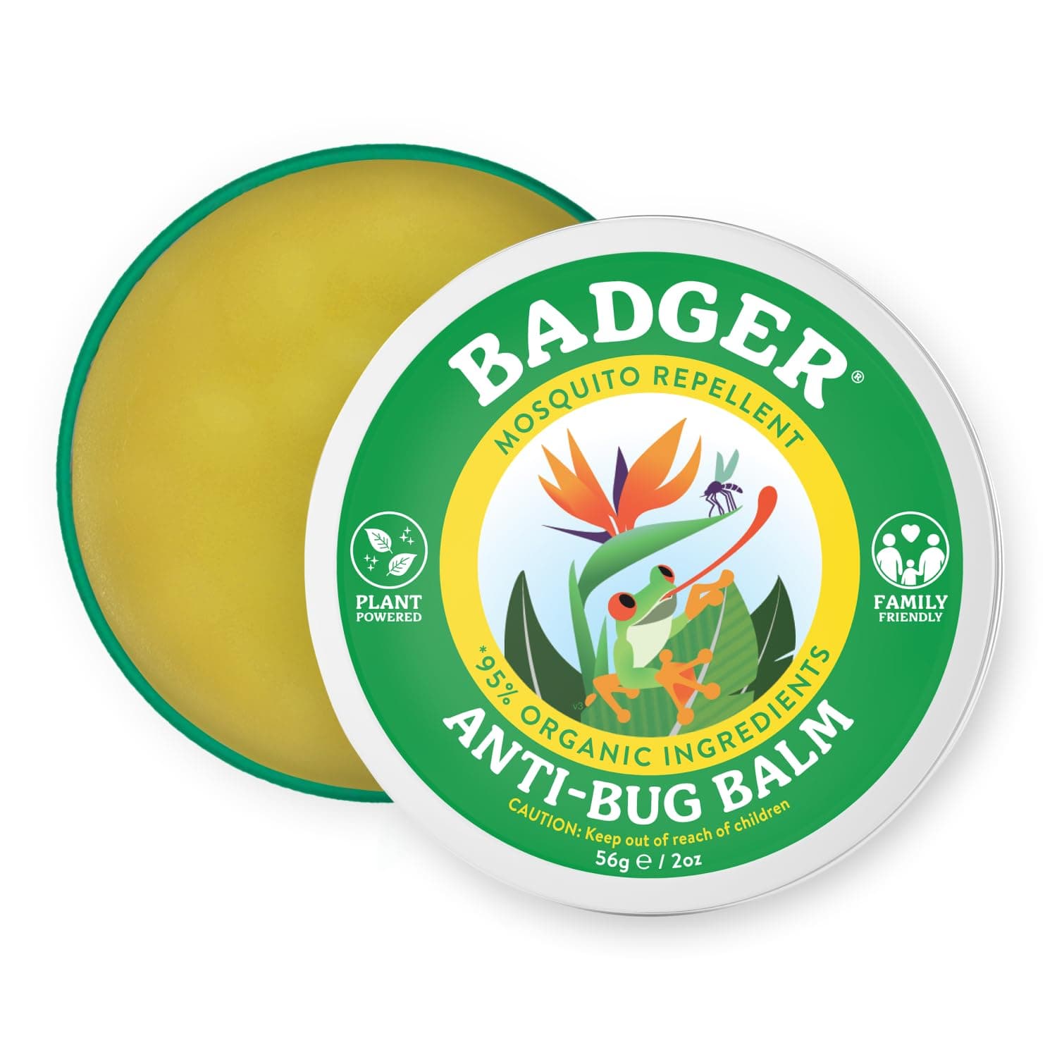 Bug Repellent Tin, Organic Deet-Free Mosquito Repellent with Citronella, Family Friendly Pleasant Smelling Insect Repellent, Easy to Use, 2 oz Tin