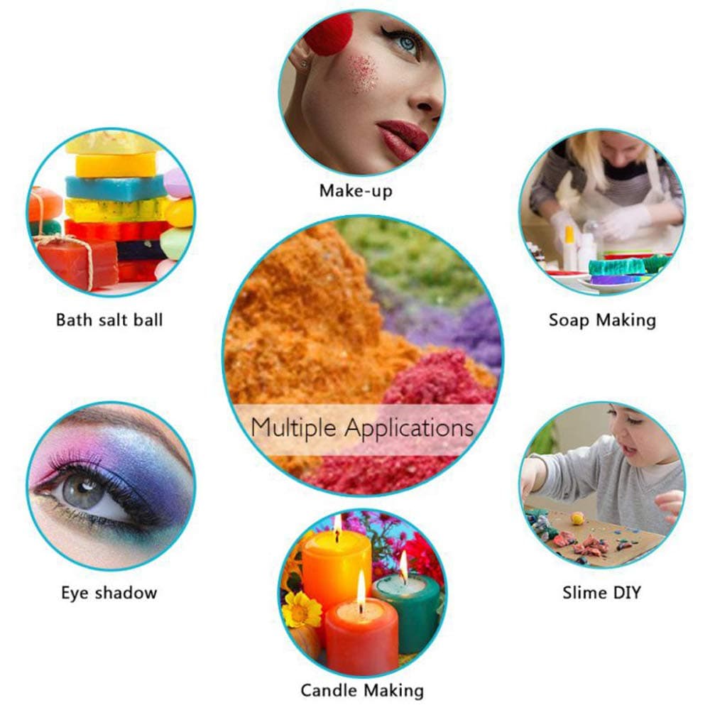 Mica Powder Pigment 12 Color, Non-Toxic Safe Natural Epoxy Resin Dye Pigment Powder for DIY Slime Coloring and Soap Dye Making Supplies, Bath Bomb Colorant, Paint, Makeup, Nail Art, Eye Shadow, Craft