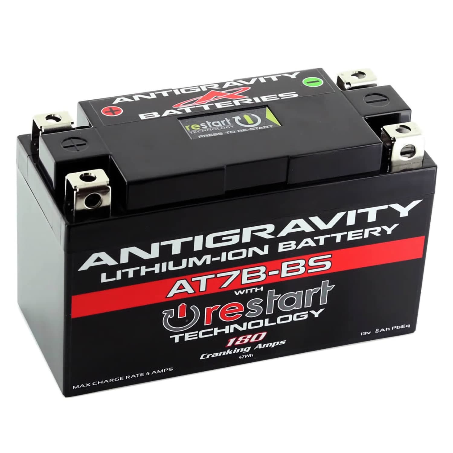 Antigravity BatteriesAT7B-BS RS Lithium Ion Battery w/BMS and Re-Start Technology - Fits All Ducati© Panigale Models - Replaces YT7B-BS, YT9B-BS