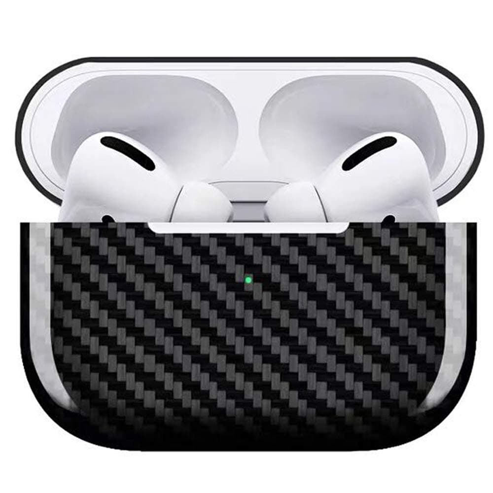 Airpods Pro Case, Genuine Aramid Carbon Fiber Minimalist Protective Case [Body Armor Material] Slim Skin Case, Strongest Durable Snugly Fit Cover for Apple AirPods Pro 3 (Bright Black)