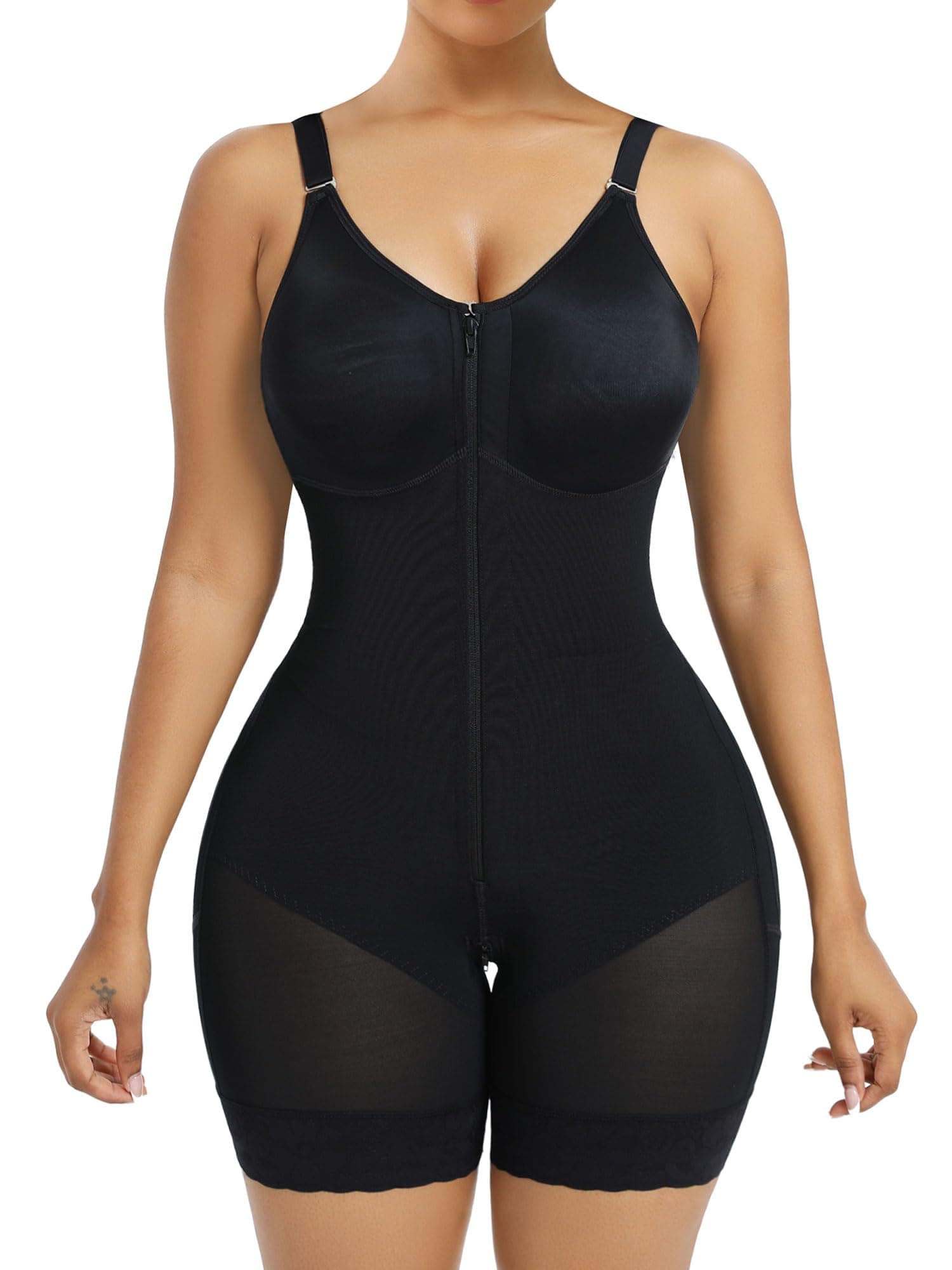 Fajas Colombianas Moldeadoras Postpartum Shapewear for Women Tummy Control Butt Lifter Body Shaper with Zipper Crotch