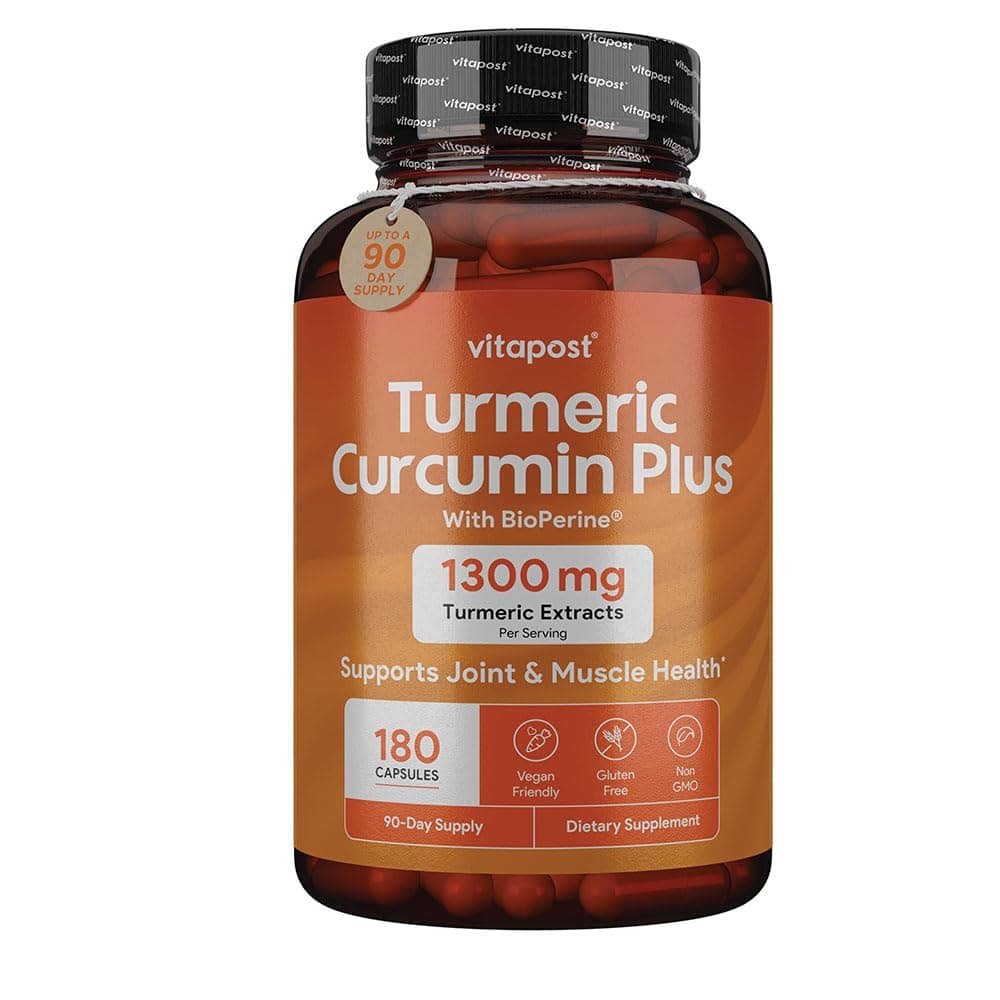 Turmeric Curcumin Plus | The Natural Super-Spice Supplement in Support of a Healthy Immune System and Joint & Muscle Health. with BioPerine. 60 Capsules