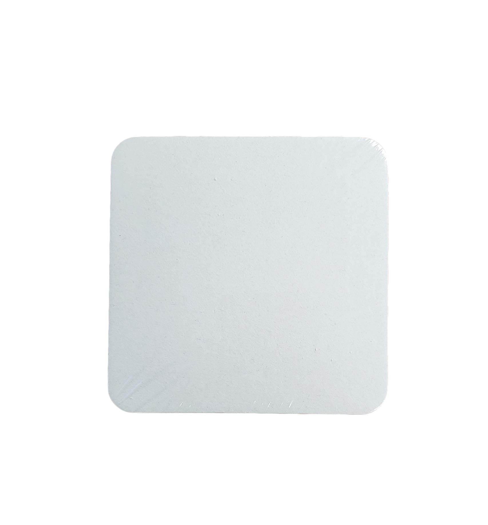 MT ProductsOff-White Square Paper Coasters for Drinks - 4” Blank Disposable Coasters (Pack of 100) - Made in The USA