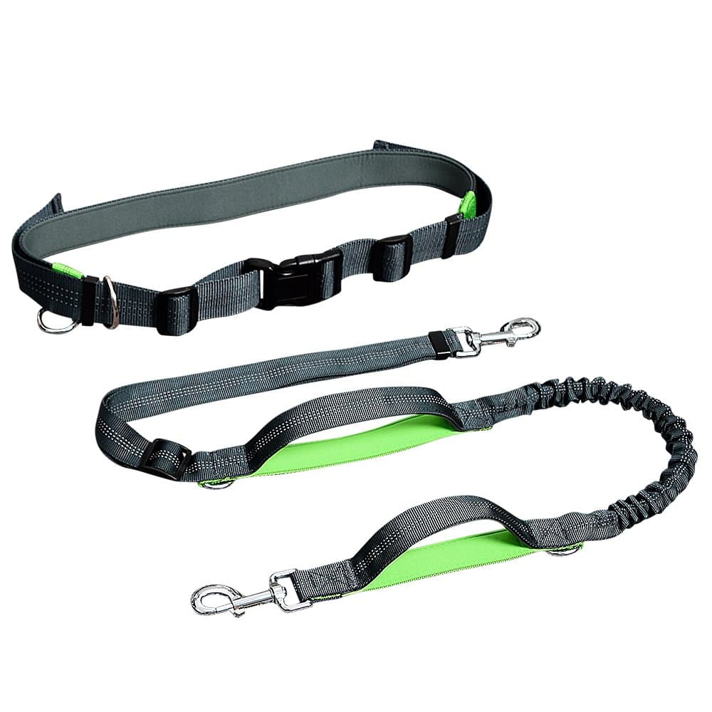 Tenwell Hands Free Dog Leash with Ajustable Waist Belt Dual Handle Bungees for Running Walking Jogging Hiking Prime for Medium Large Dogs(Leash:50 inch to 60 inch, Waist:28" to 40")