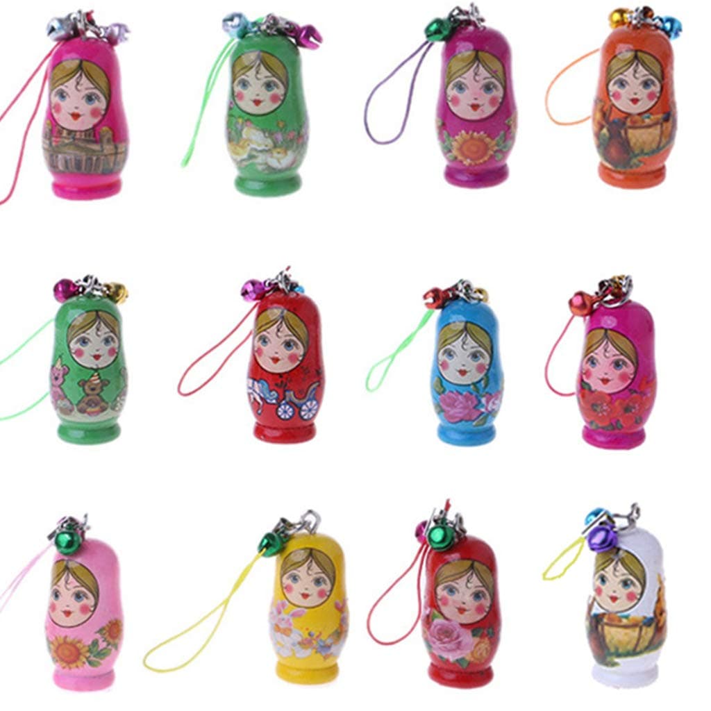 New Cute Russian Nesting Dolls Matryoshka Doll Keychain Phone Hanger Bag Gifts Russian doll
