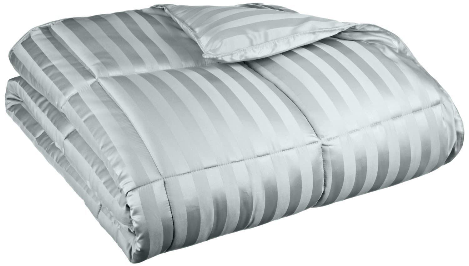 Oversized All-Season Luxurious Wide Stripes Down Alternative Comforter, King, Jade
