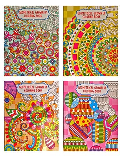 Set of 4 Vision St Adult Coloring Books Geometrical Grown Up 32 Page Coloring Books (You Get 4 Different Books)