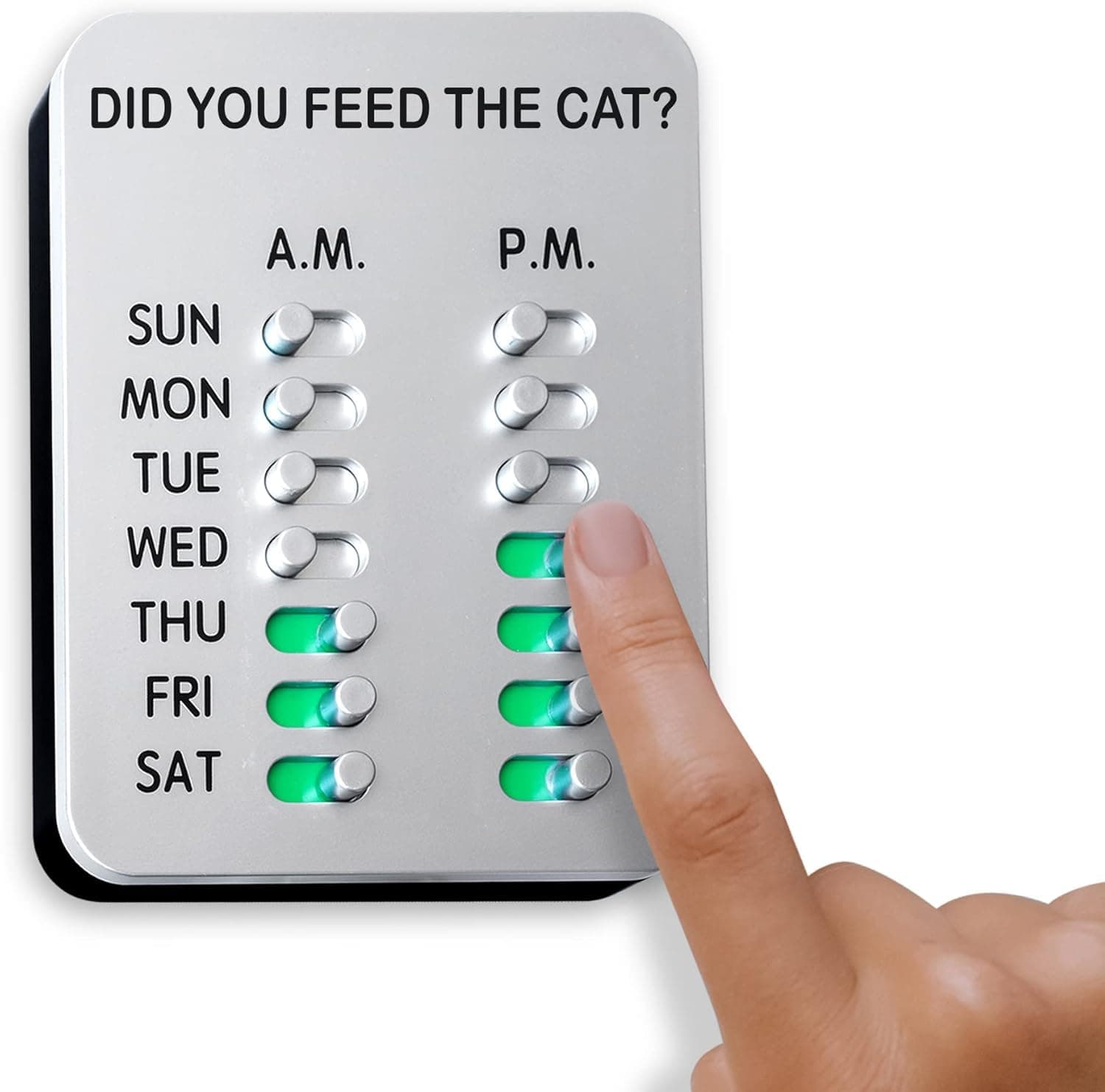 DID YOU FEED THE DOG? - Did You Feed The Cat, Cat Feeding Reminder Kit, The Original Pet Food Reminder, Mountable Cat Sign for Feeding with Magnets & Adhesives, Silver