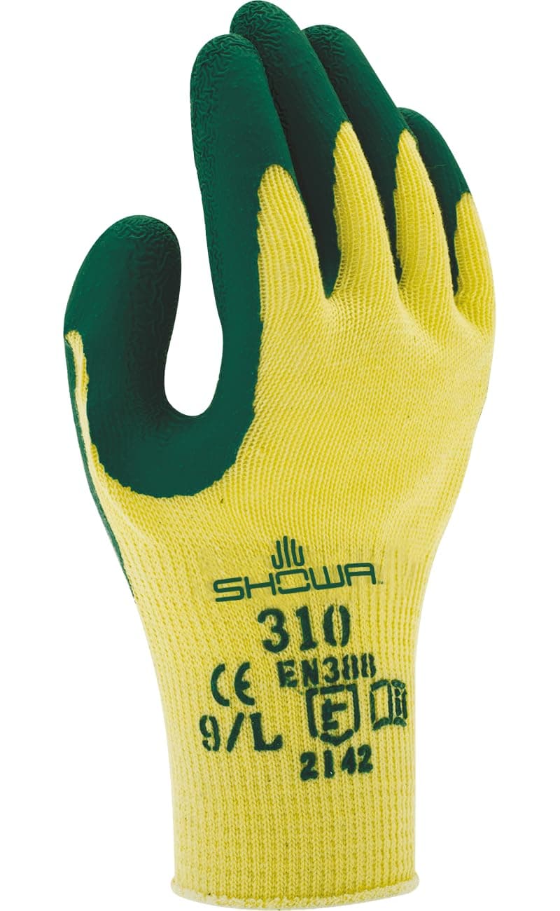 310 Green Latex Palm Coated Work Gloves, M