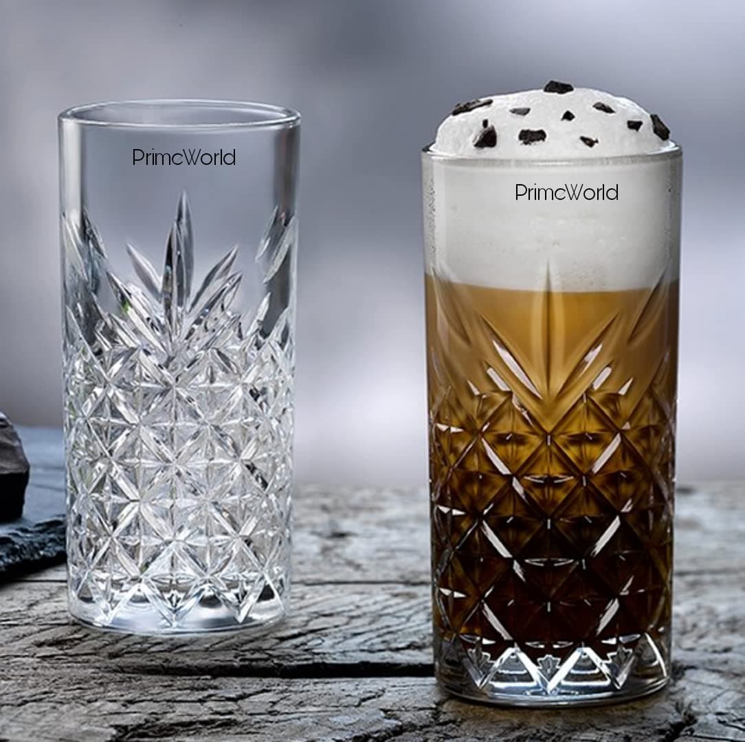 - European Crystal Glass Lead-Free Timeless Water Tall Drinking Glasses (300 ml )- Set of 6 pcs