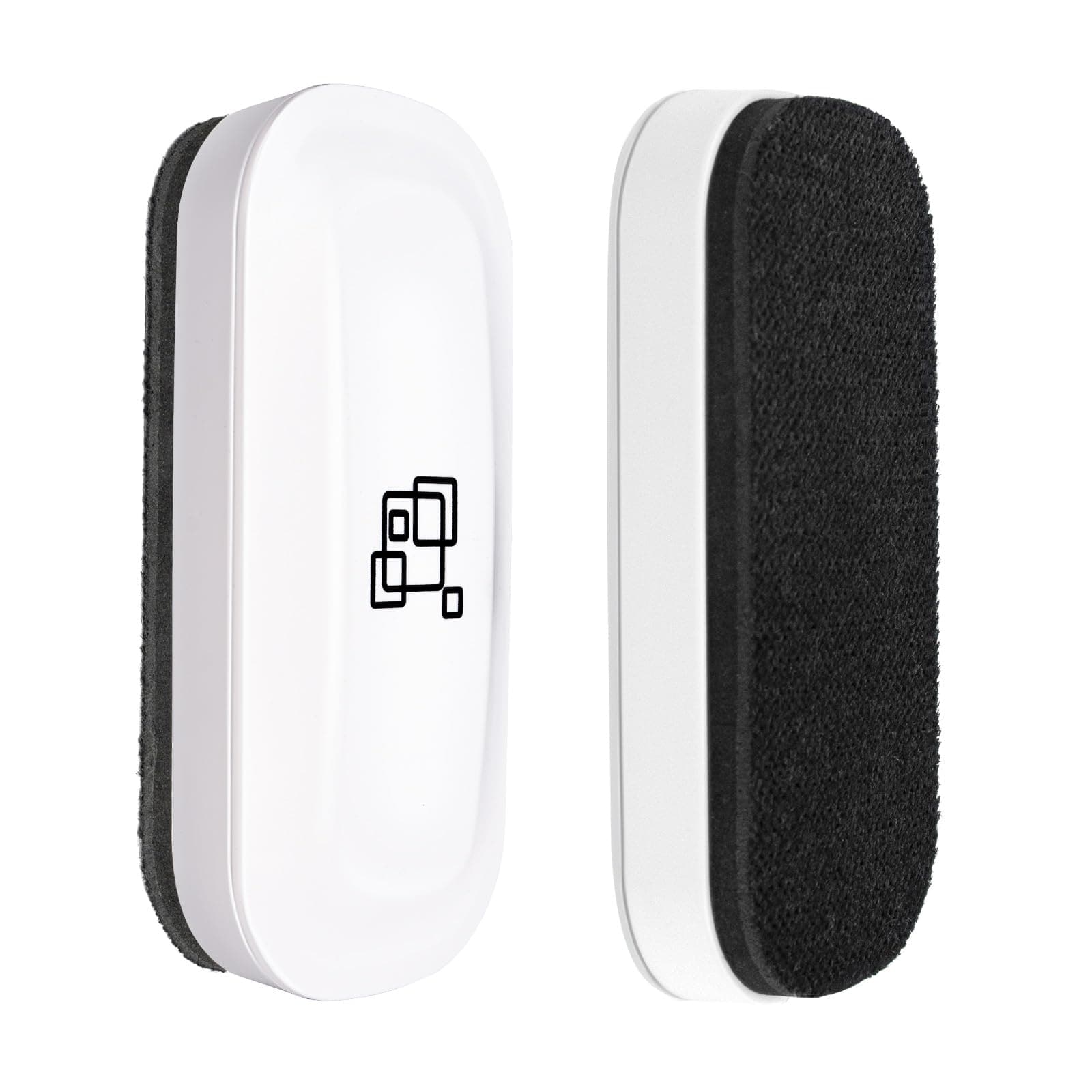 maxtek Whiteboard Eraser, Strong Magnetic White Board Eraser, Whiteboard Rubber Dry Wipe for Board (White, 2 PCS)