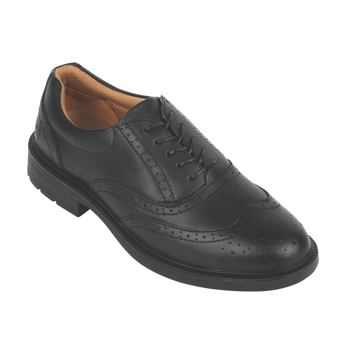 City Knights Brogue Executive Safety Shoes Black Size