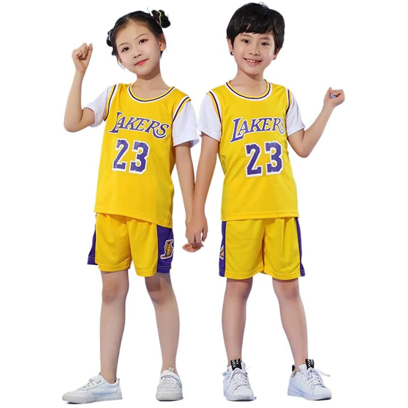 HULGBasketball Clothing,basketball Kit Boys,Kids Boys Basketball 2-Piece #23 Basketball Performance Tank Top and Shorts Set