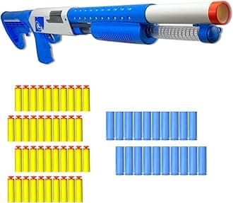 Pump Action Foam Blaster Model for Adults 14+, Realistic Shell Ejecting Shotgun with Adjustable Stock and Safety Lock, Soft Dart Launcher for CS Game & Cosplay Prop