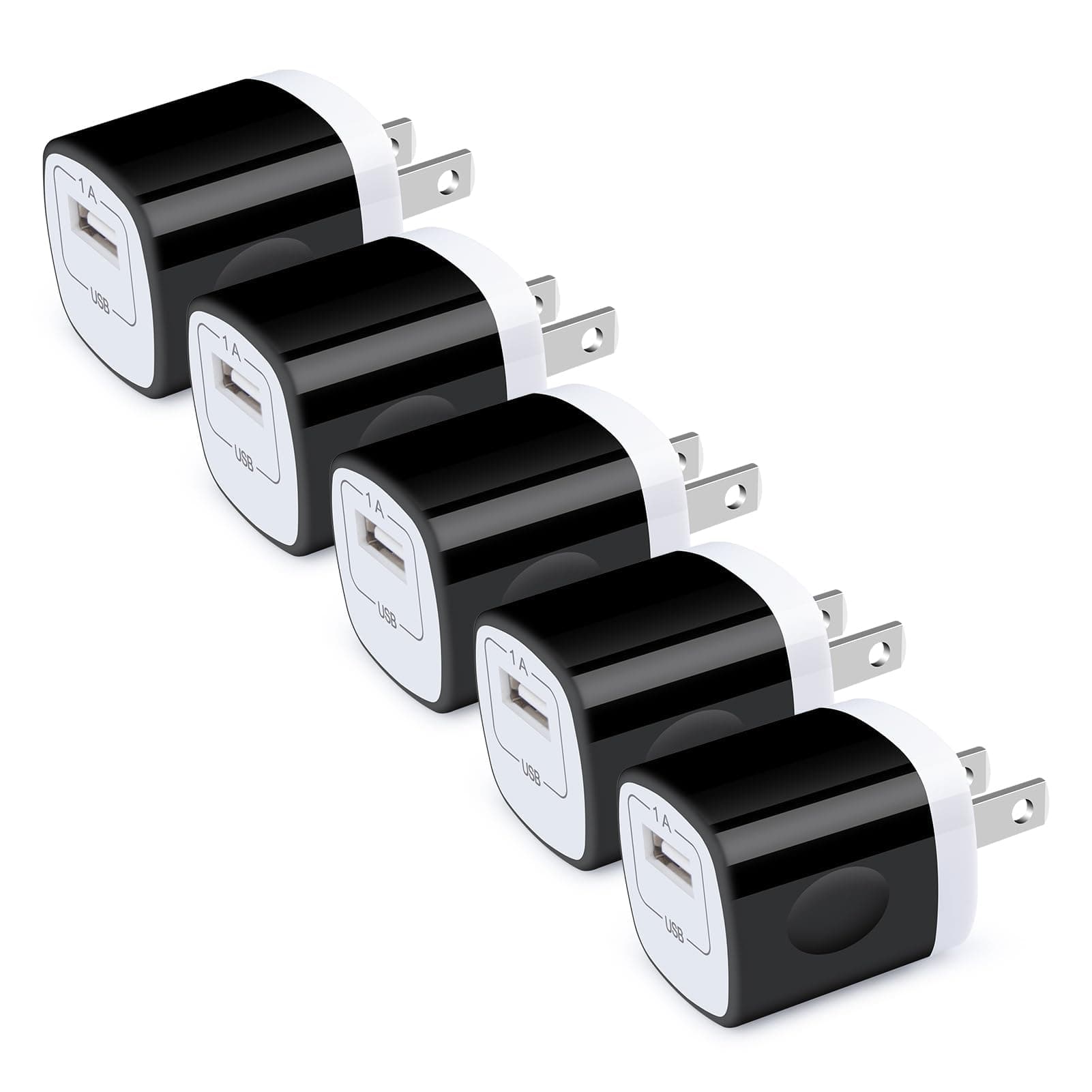 iPhone 17 Charger Block,5Pack 1A/5V Single Port USB Wall Charger Cube Plug Charging Block Brick for iPhone 16e 15 14 Pro Max Samsung Galaxy S26 S25 Ultra S24 A17 A16 A15 A55 A14 Pixel 10a 10 9a 9 Pro