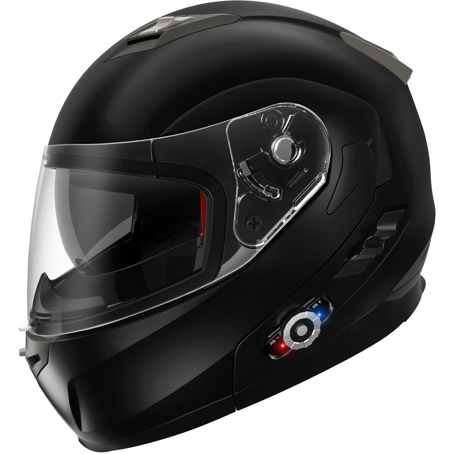 Motorcycle Helmet Bluetooth 5.0 Integrated New EPS FreedConn BM2-S Modular Flip Up Dual Visor Motorbike Helmet DOT FMVSS-218 Approved MP3 FM for Adults Men Women(Small, Matte Black)