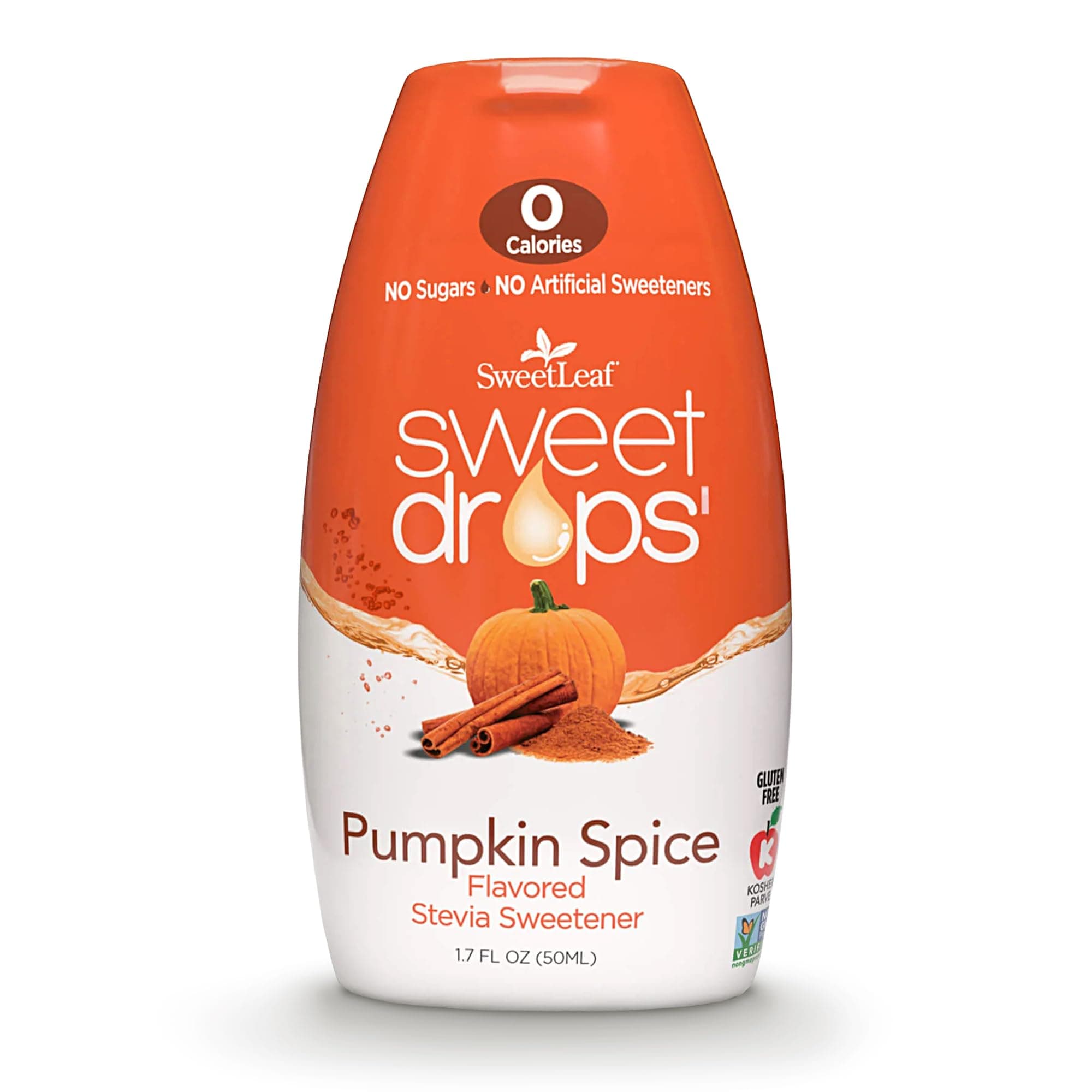 SweetLeaf Sweet Drops - Flavored Stevia Liquid Sweetener, Stevia Extract, Zero Calories, Gluten Free, Keto Friendly, Non GMO, Natural Flavor, Sugar Alternative - Pumpkin Spice, 1.7 Fl Oz (Pack of 1)