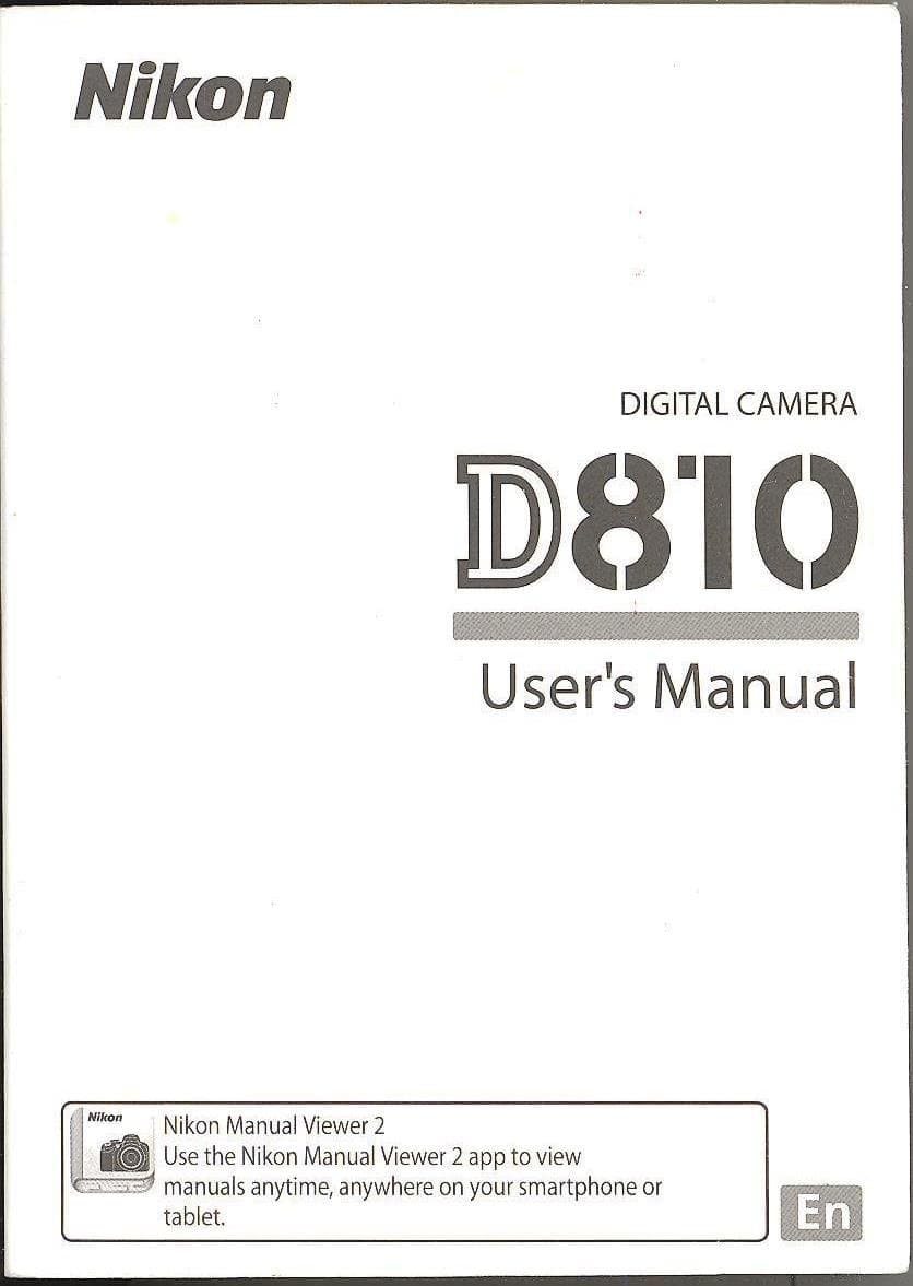 Nikon D810 Original User's Manual