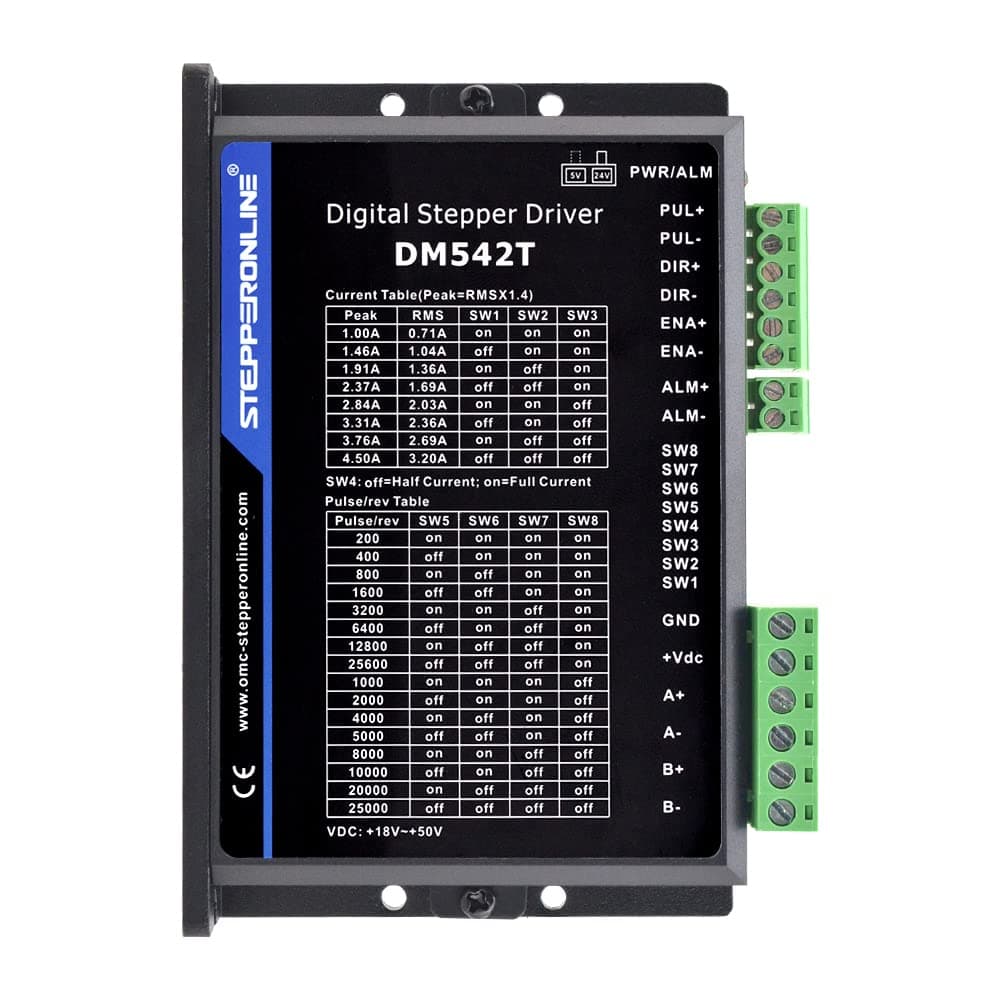 STEPPERONLINE Digital Stepper Driver 1.0-4.2A 20-50VDC for Nema 17 and 23 Stepper Motor DM542T