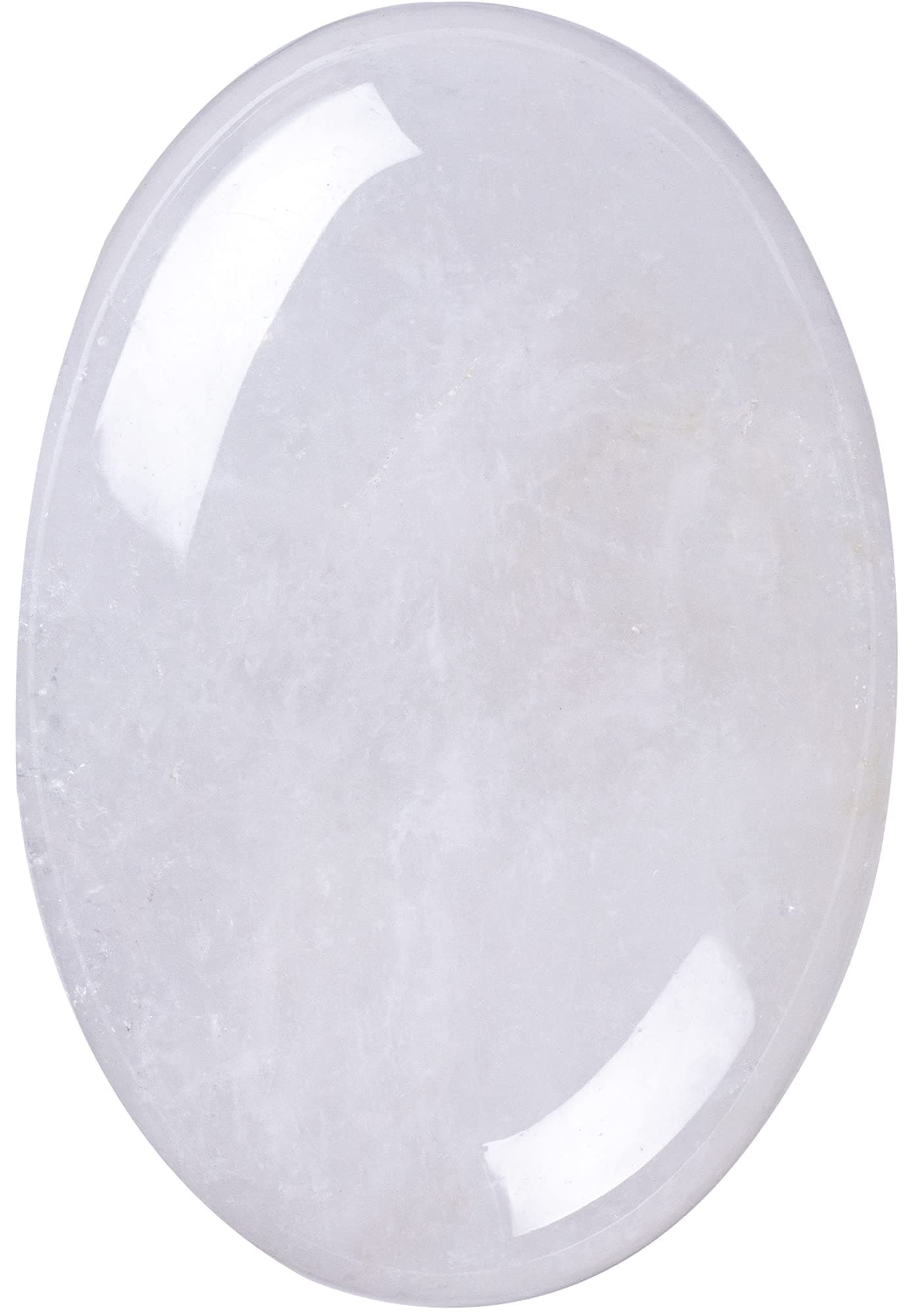 Clear Quartz Palm Stone Crystal - Natural Chakra Therapy Polished Healing Crystal Oval Pocket Gemstone for Anxiety Stress Relief