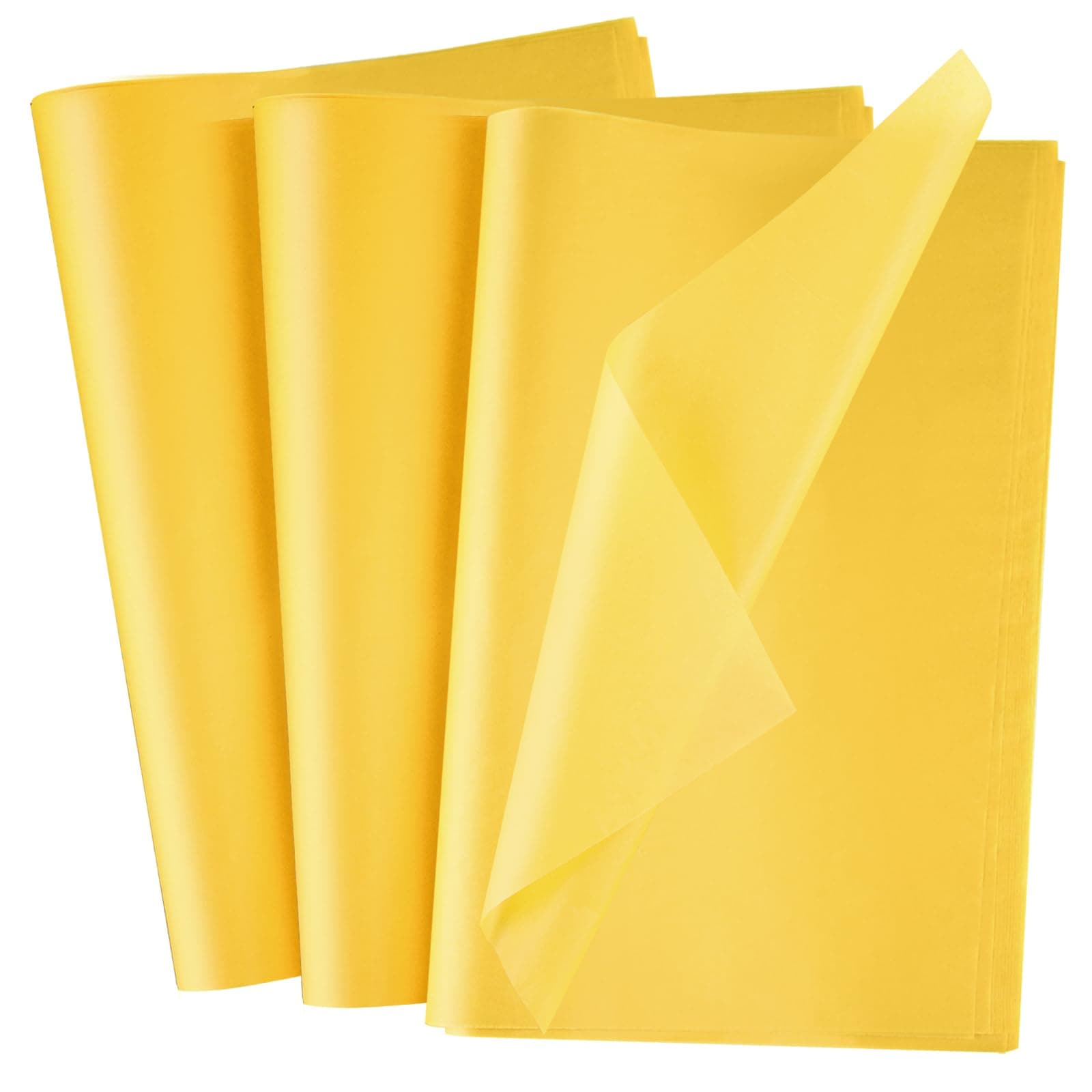 NEBURORA 100 Sheets Yellow Wrapping Tissue Paper 20x14 Inches Gift Bag Decorative Art Paper for DIY Crafts Birthday Weddings Party Decor