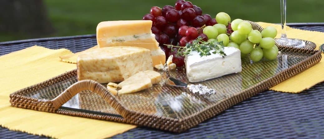 Calaisio Medium Rectangular Tray With Glass 17x12x.75