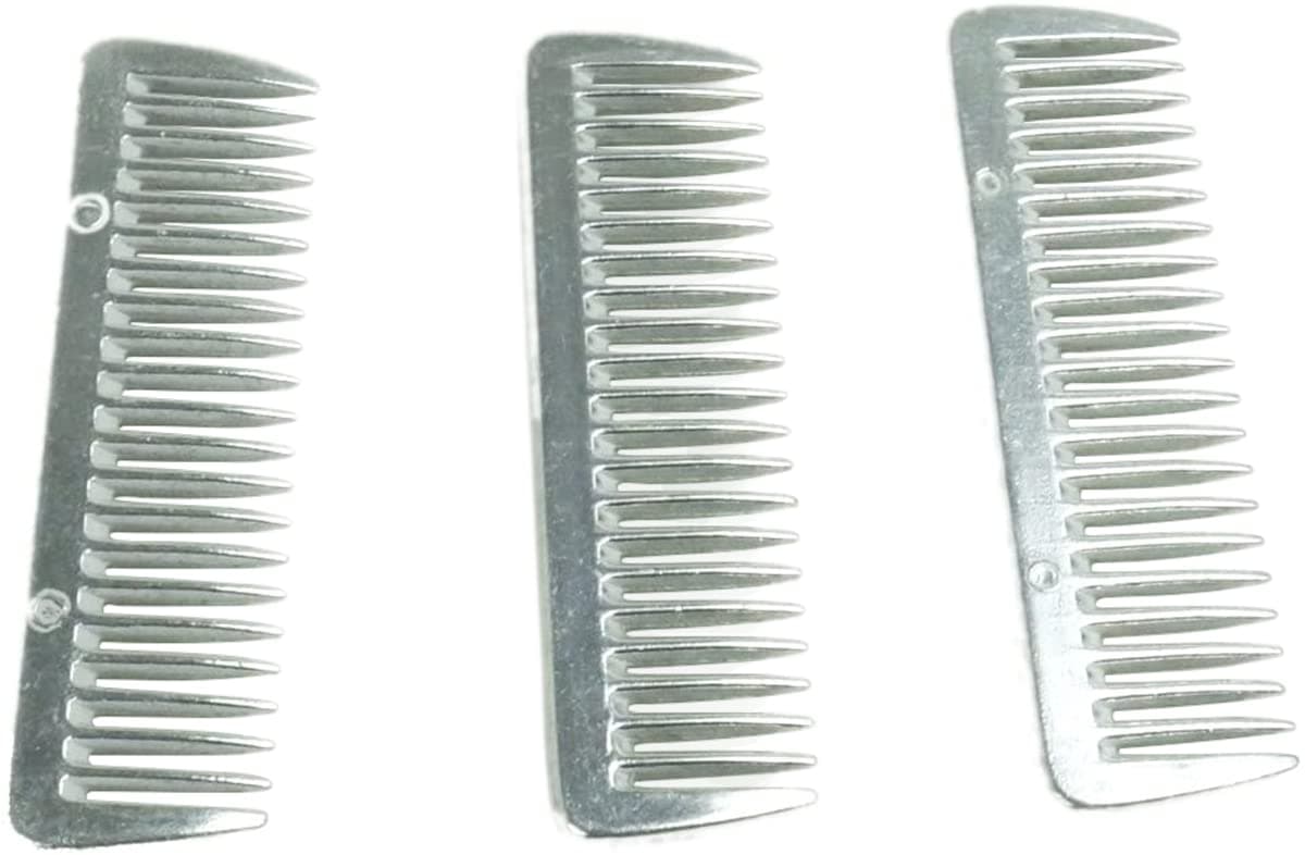 3PCS Stainless Metal Pulling Combs Horse Mane Tail Mini Pocket Combs 4013 …