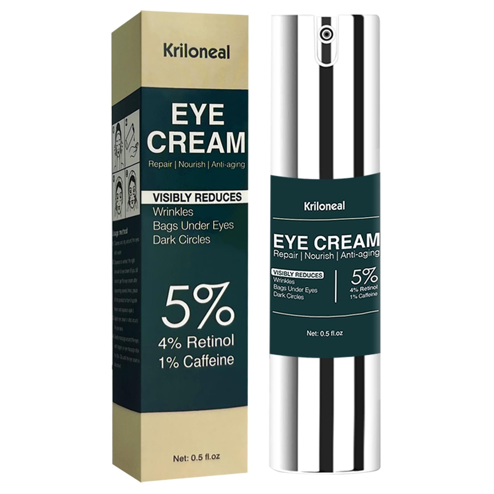 Retinol & Caffeine Eye Cream for Dark Circles and Puffiness and Wrinkles