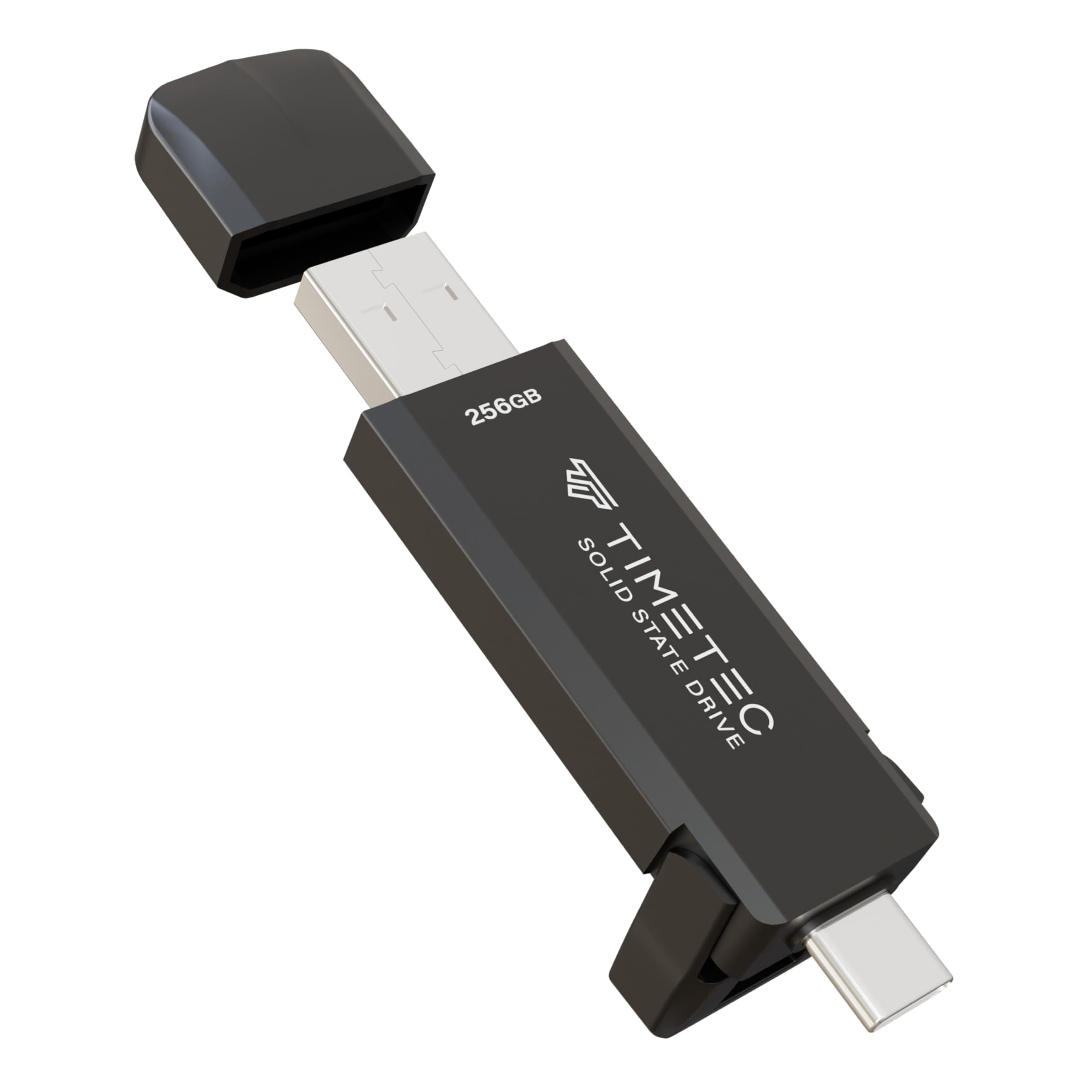 Timetec 256GB Pro Portable USB 3.2 Gen 2 Type-C/Type-A SSD Read Speed 1000MB/s Solid State Drive Stick for iPhone 15/Android/Tablet/Windows/Mac