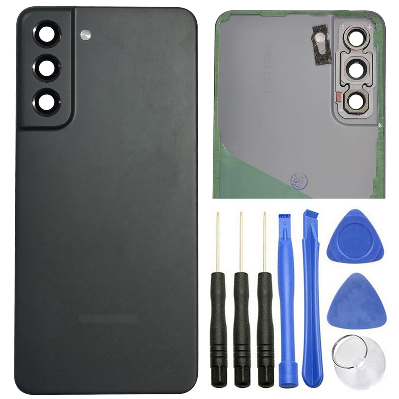 Ubrokeifixit Galaxy S21 FE 5G G990U G990W G990U1 Rear Plastic Back Door Cover Replacement for Samsung Galaxy S21 FE 5G SM-G990U G990W G990U1 6.4",with Pre-Cut Tape (S21 FE-Graphite)