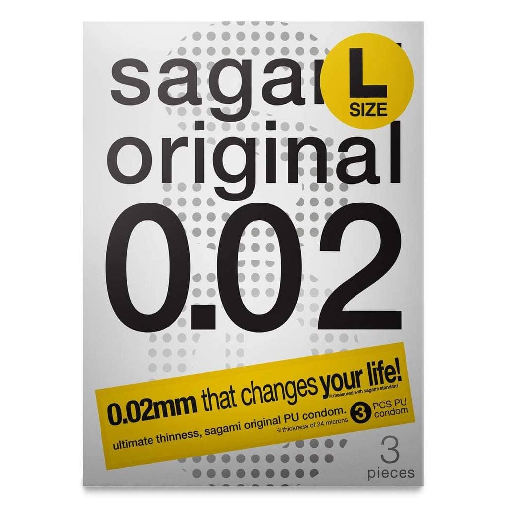 Sagami Original 0.02 L-Size (2nd Generation) 58mm 3's Pack PU Condom