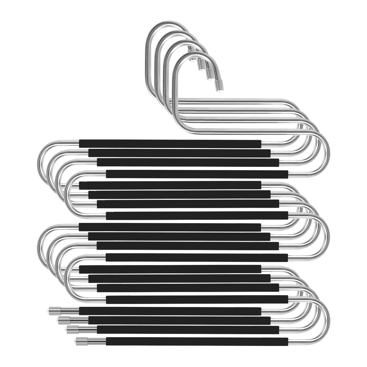 Pants Hangers Space Saving - 4 Pack S-Type Scarf Hanger Jeans Hangers Space Saving Non-Slip S Hangers for Pants