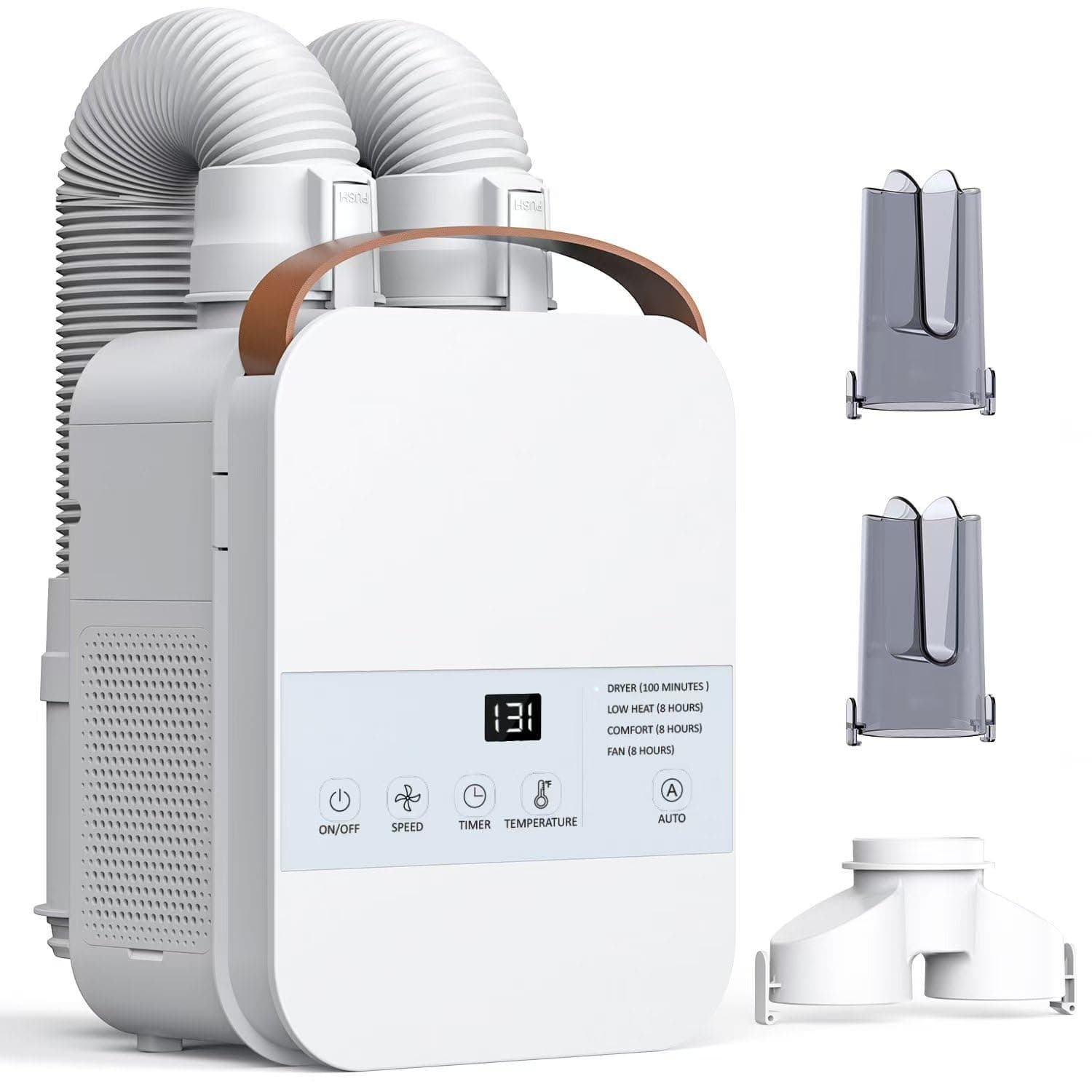 MORFY Portable Blanket Warmer, Comfortable Warm Air for Beds, Sweat Drying, Coping with Climate Changes, All Seasons, with Shoe Dryer Attachment, Dual Nozzle, LCD Touch Double Mode