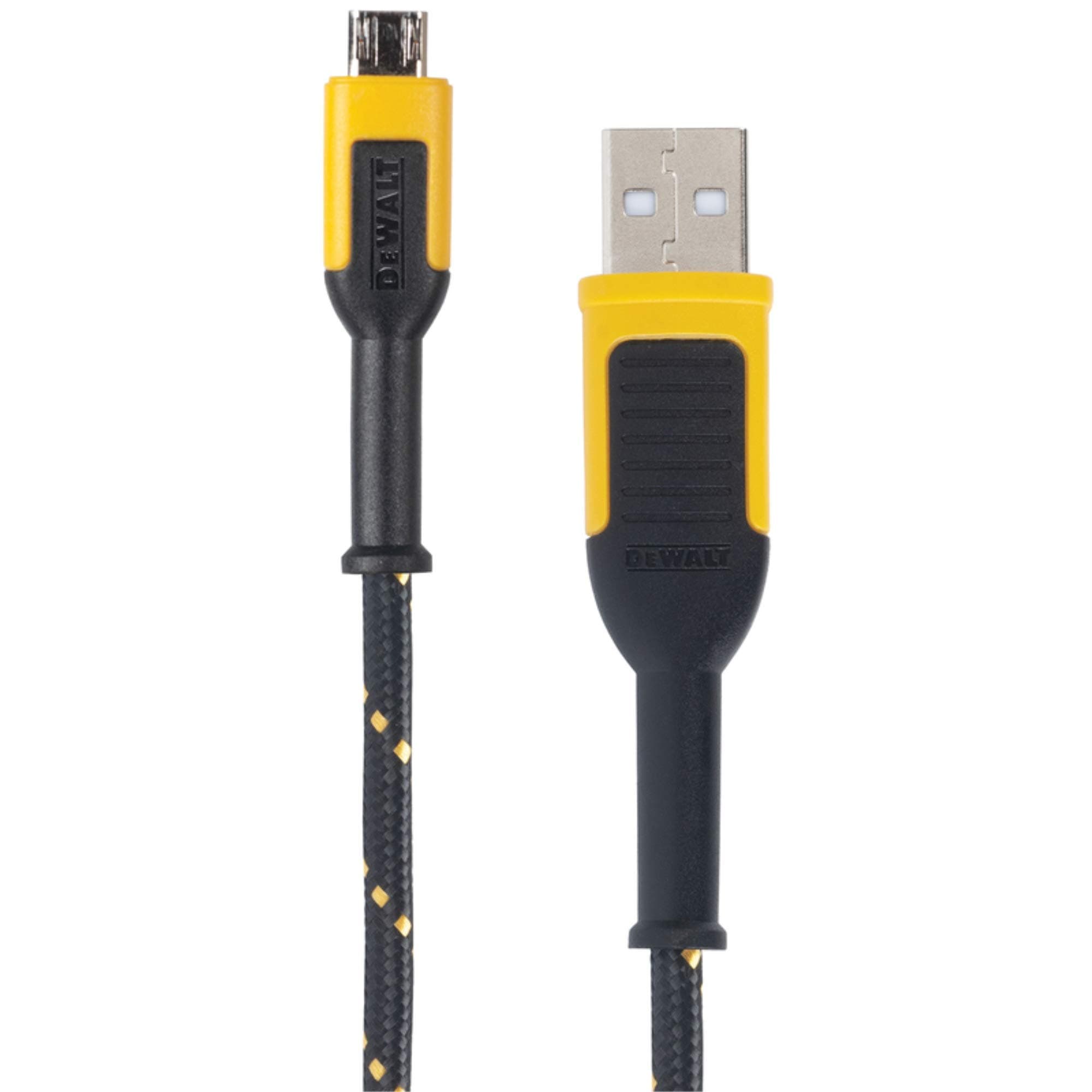 DEWALT Reinforced Braided Cable for Micro-USB, 10 ft.