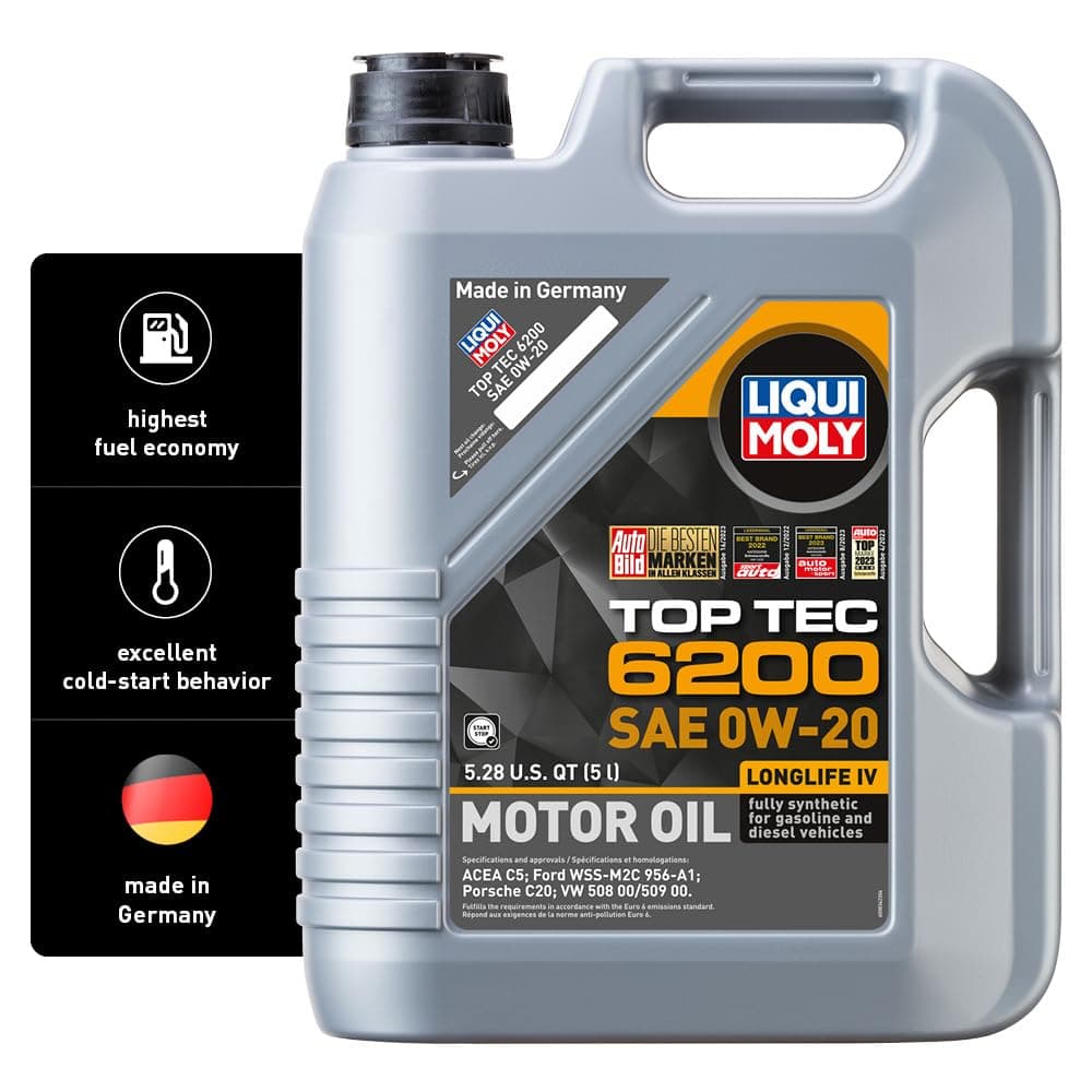 Liqui Moly 20238 Top Tec 6200 0W-20 Fully Synthetic Motor Oil - 5 Liter, 1 Pack
