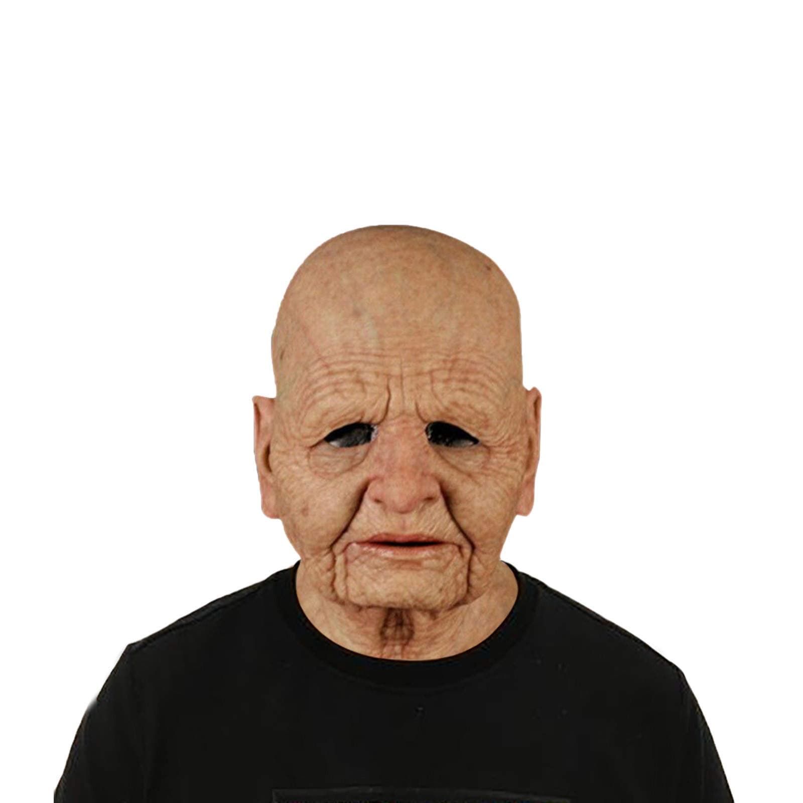 Halloween Bald Old Man Mask, Real Life Wrinkled Face Grandpa Mask, Realistic Silicone Masks, Halloween Costume Props