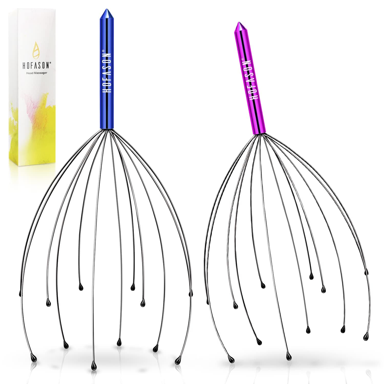 Scalp Massagers, Handheld Head Massage Tingler Novelty Gifts for Men Women, Scratcher for Deep Relaxation, Hair Stimulation and Stress Relief, Stocking Fillers Birthday Christmas Gifts (2 Pack)