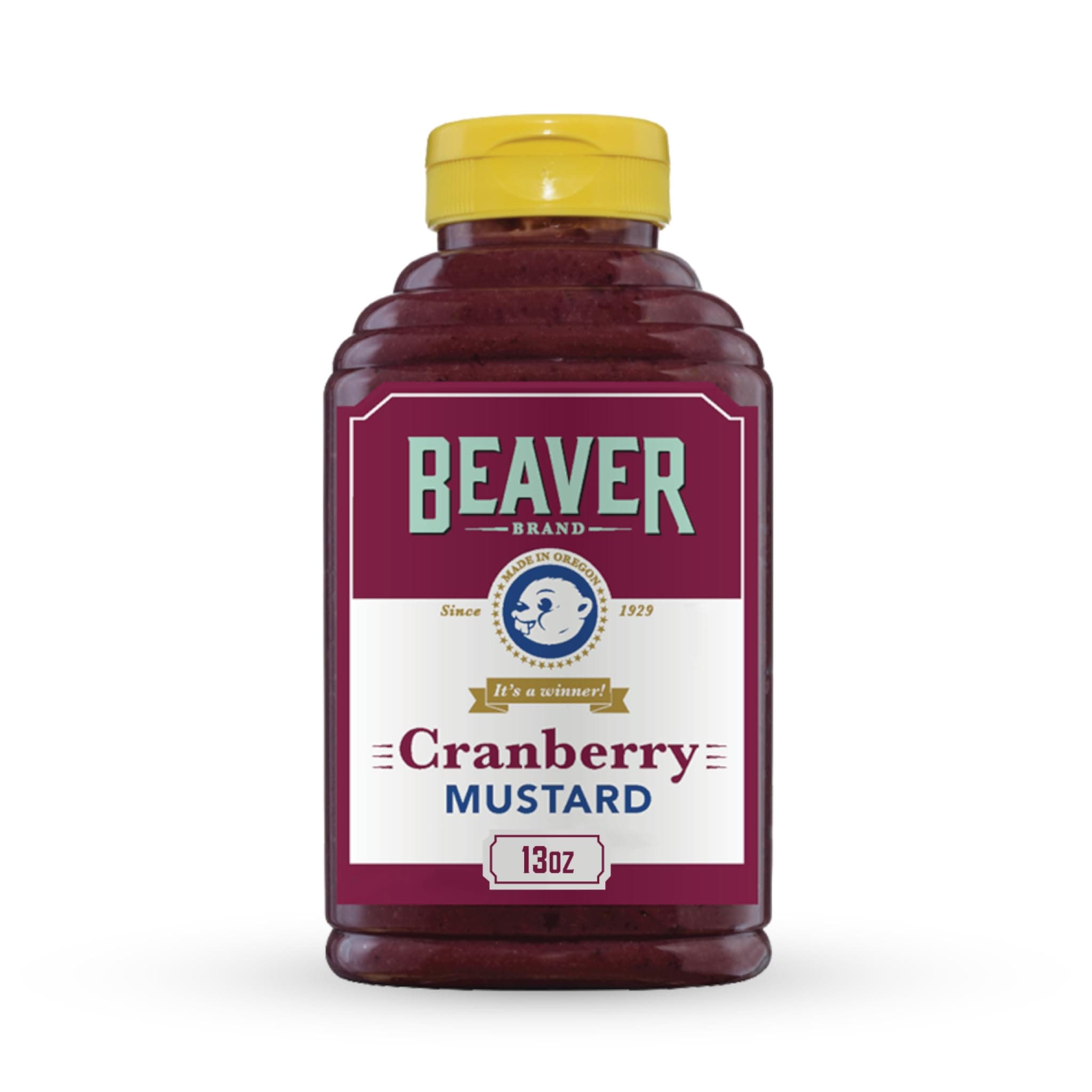 Brand Cranberry Mustard 13oz, Sweet & Tangy Mustard with Cranberries and Honey